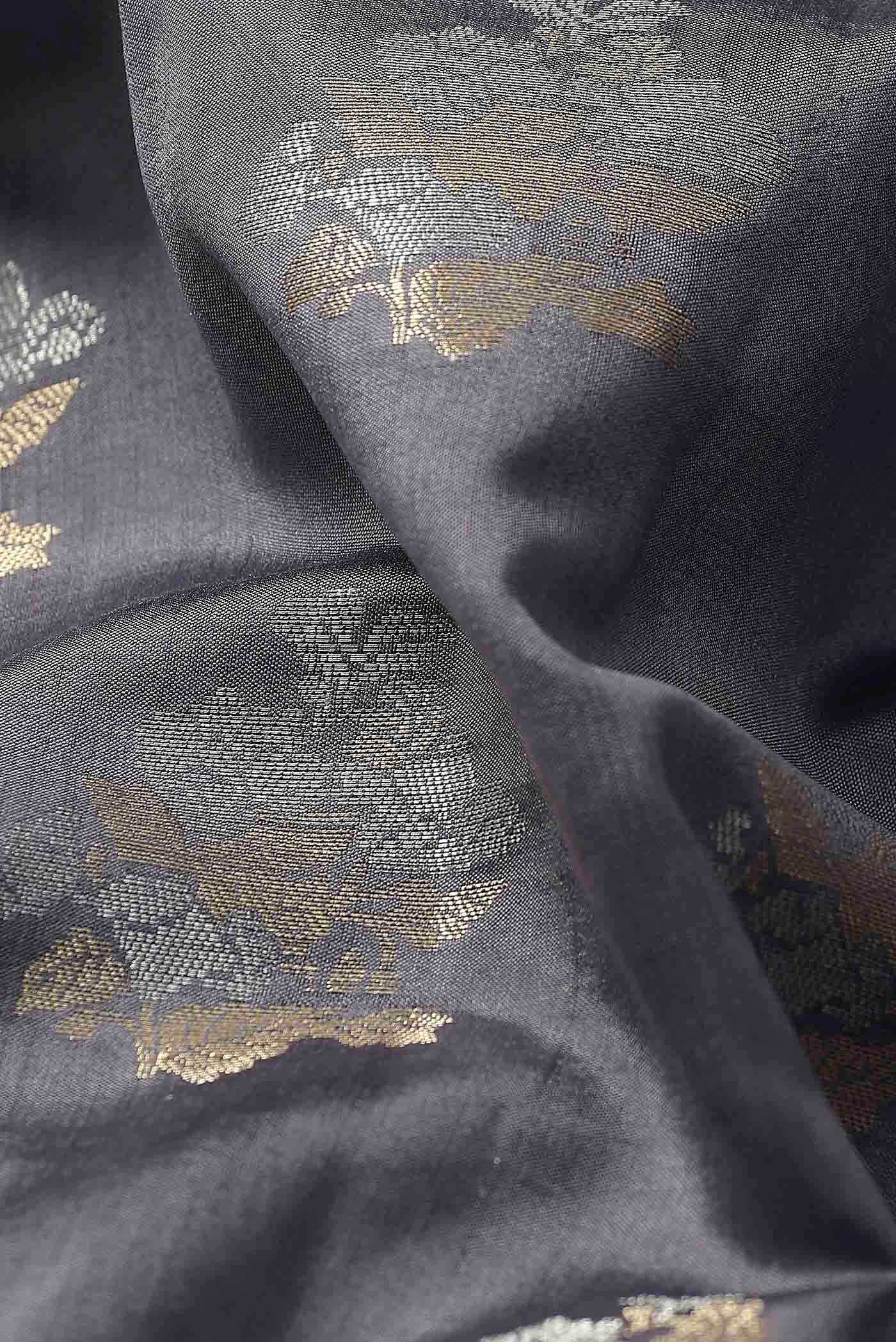 Grey Banarasi Raw Silk Saree
