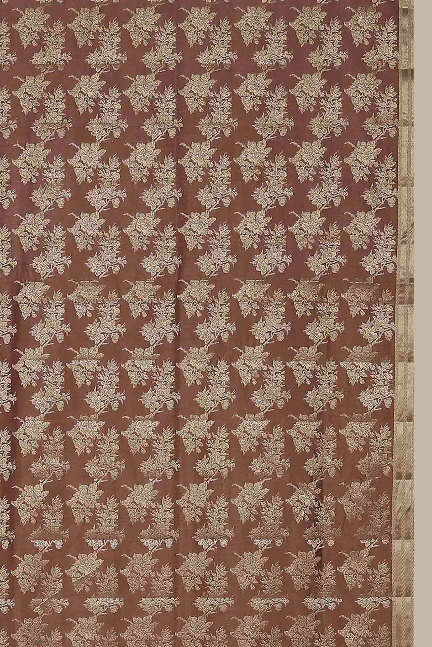 Brown Banarasi Raw Silk Saree