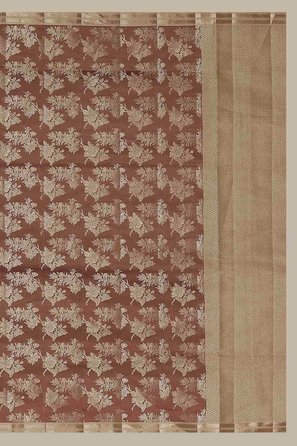 Brown Banarasi Raw Silk Saree
