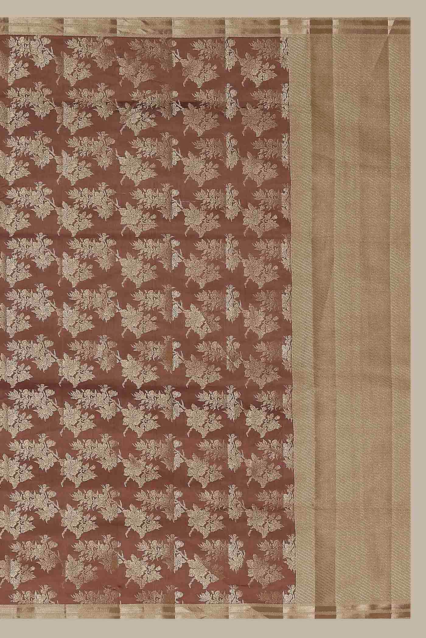 Brown Banarasi Raw Silk Saree