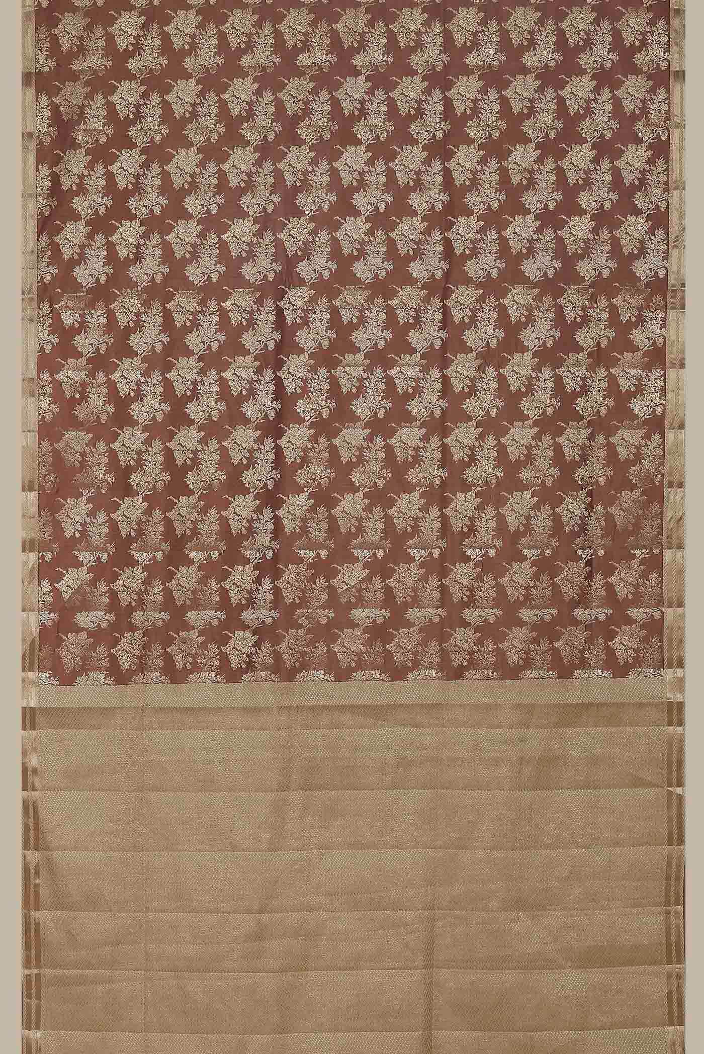 Brown Banarasi Raw Silk Saree