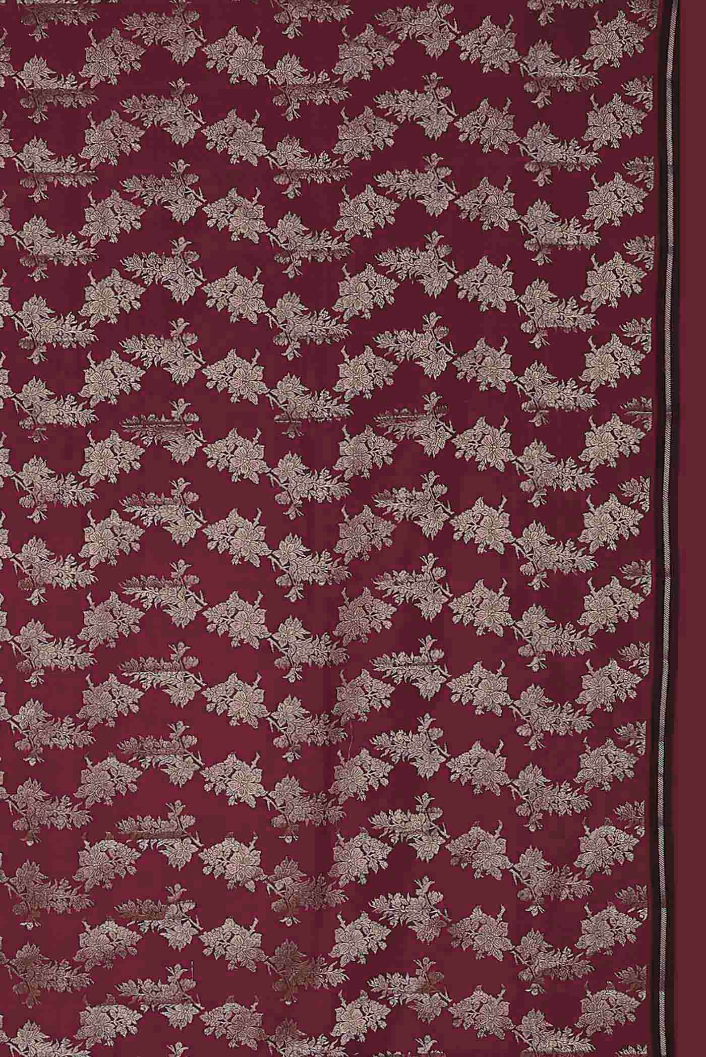 Maroon Banarasi Raw Silk Saree
