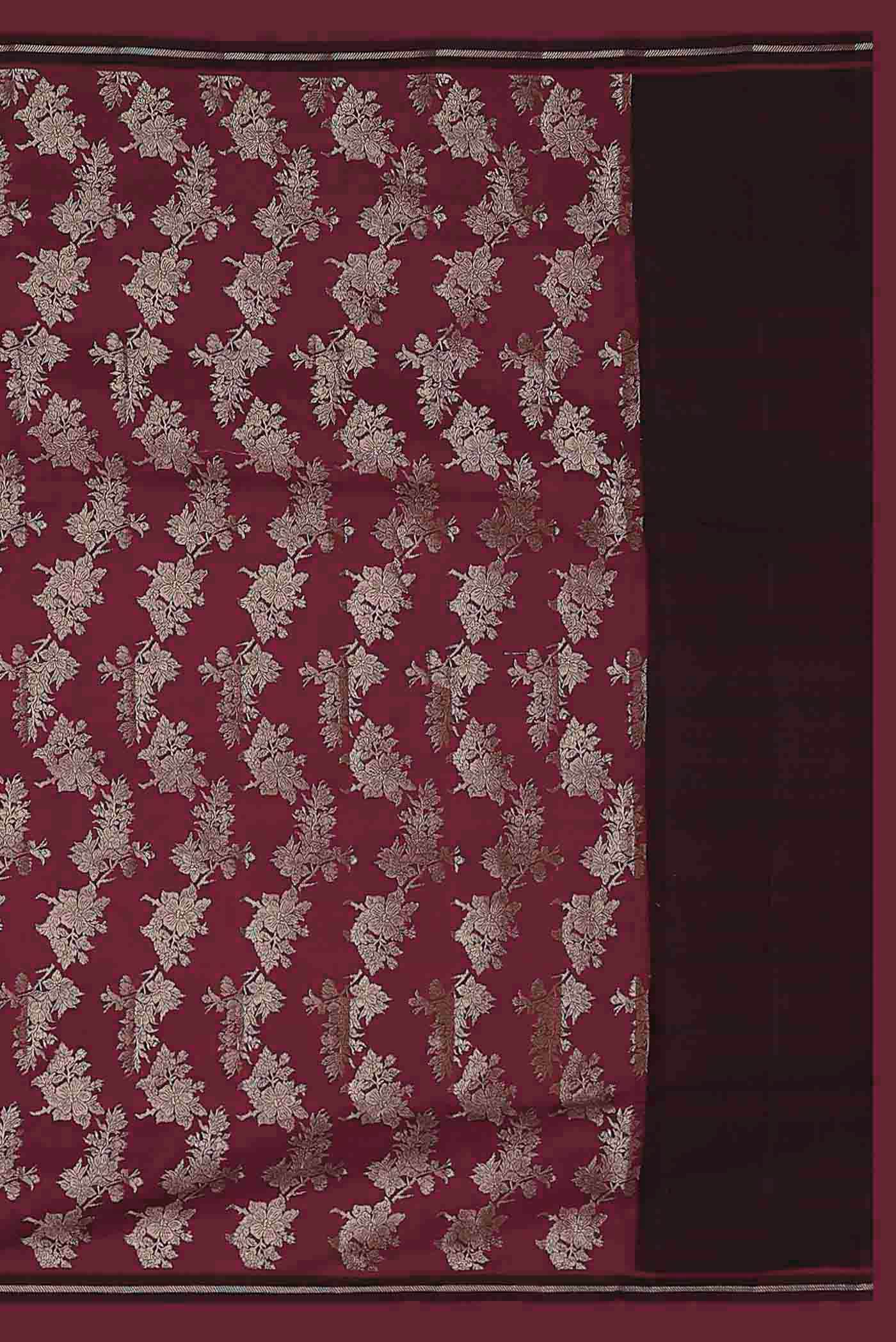 Maroon Banarasi Raw Silk Saree