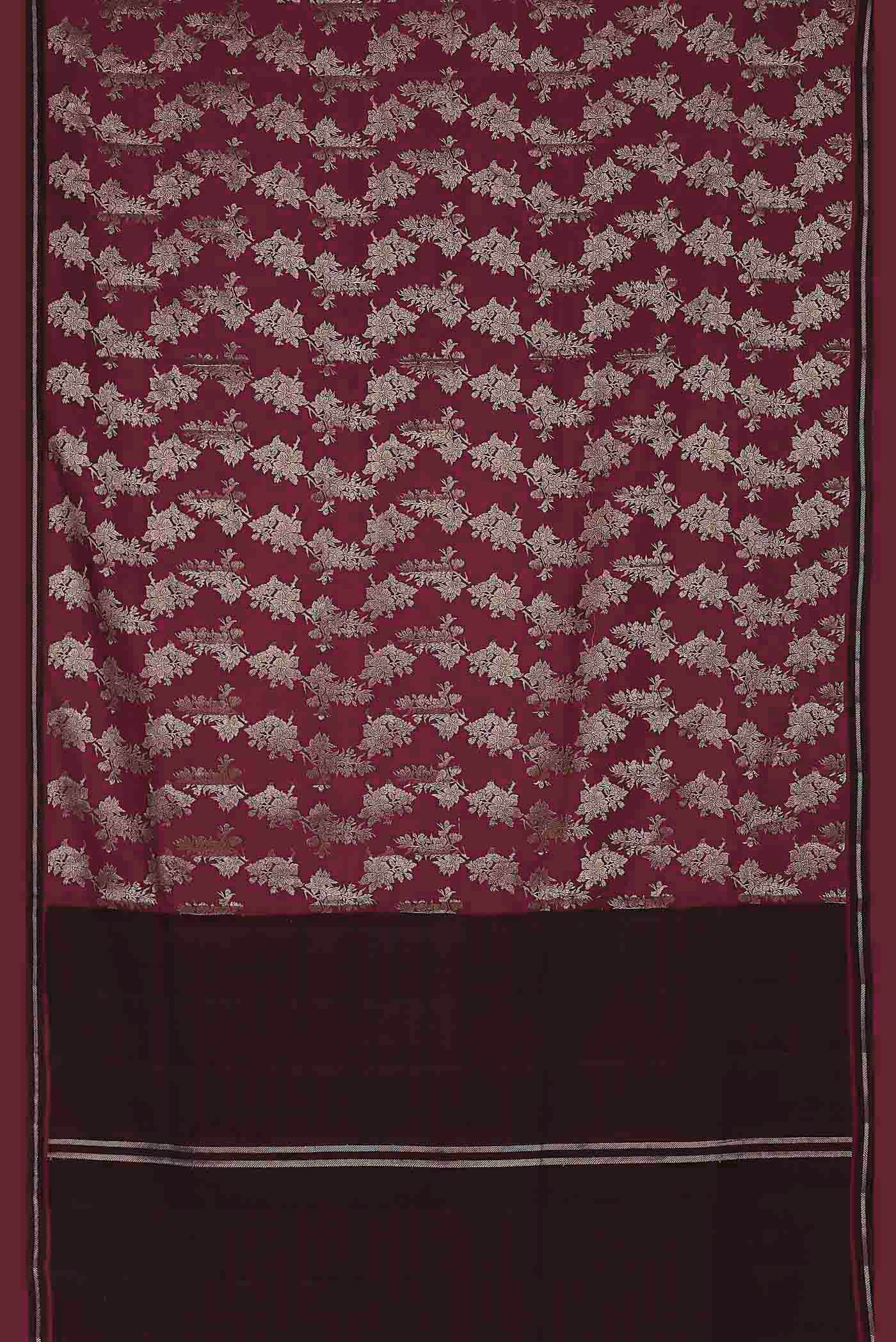 Maroon Banarasi Raw Silk Saree