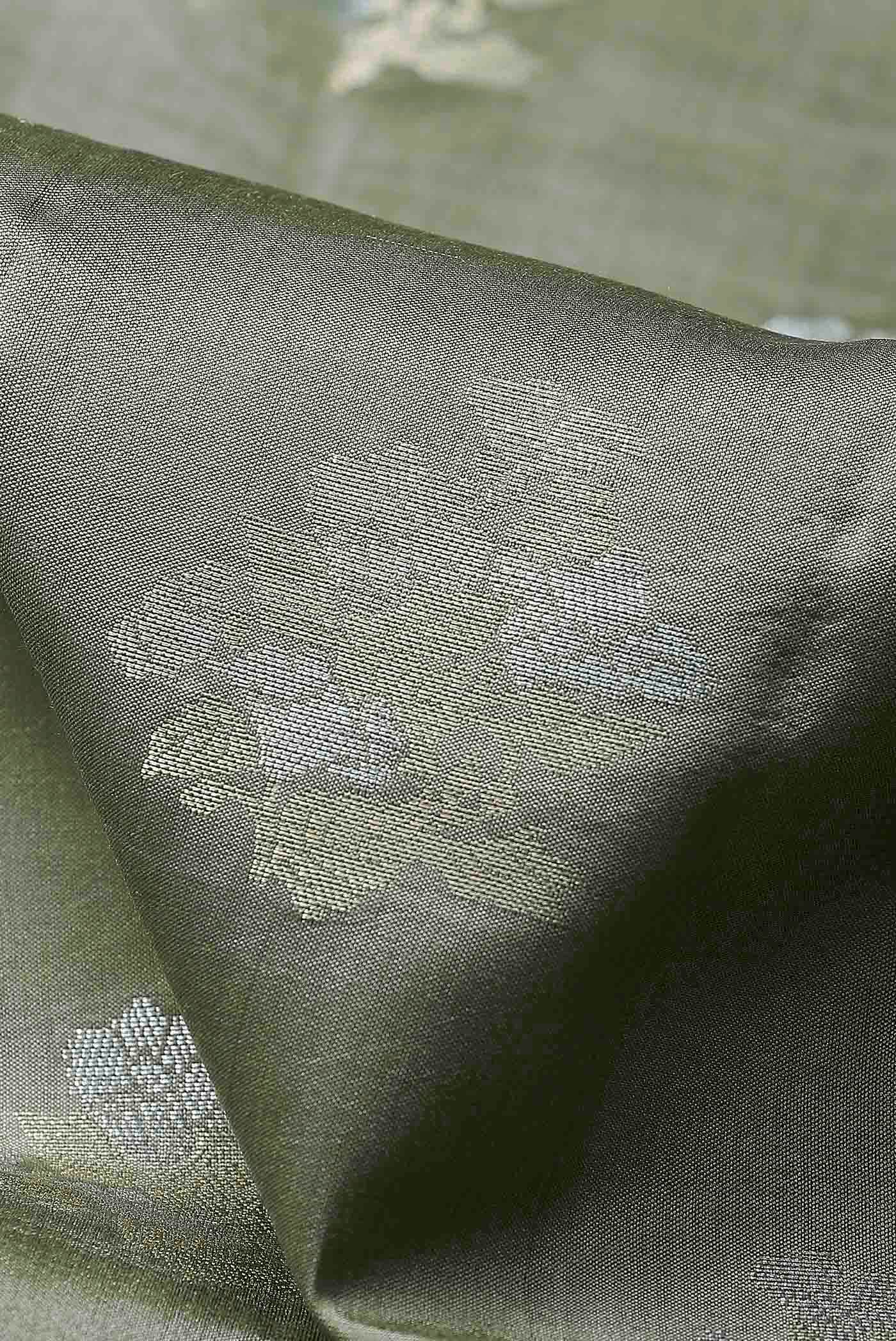Green Banarasi Raw Silk Saree