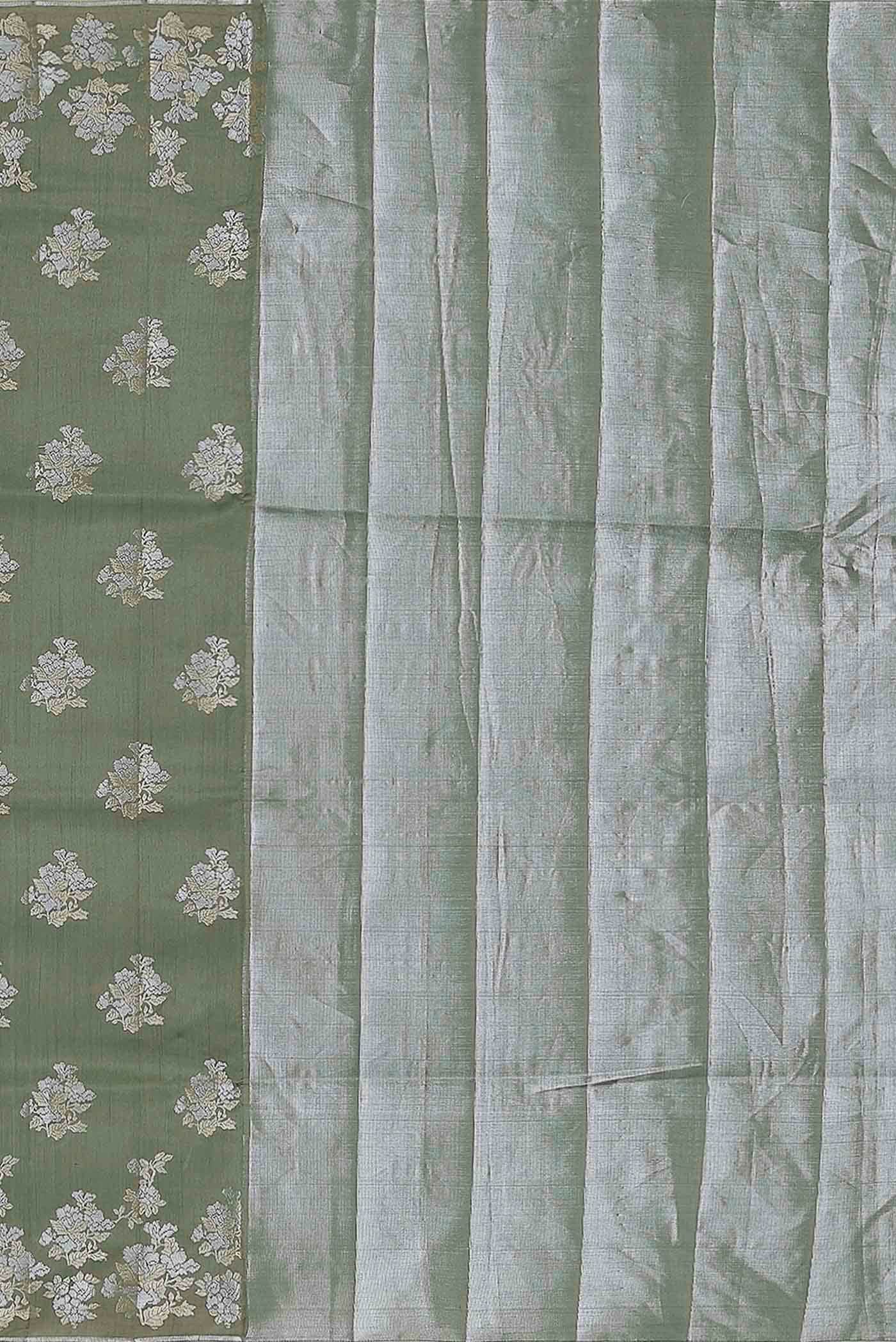 Green Banarasi Raw Silk Saree