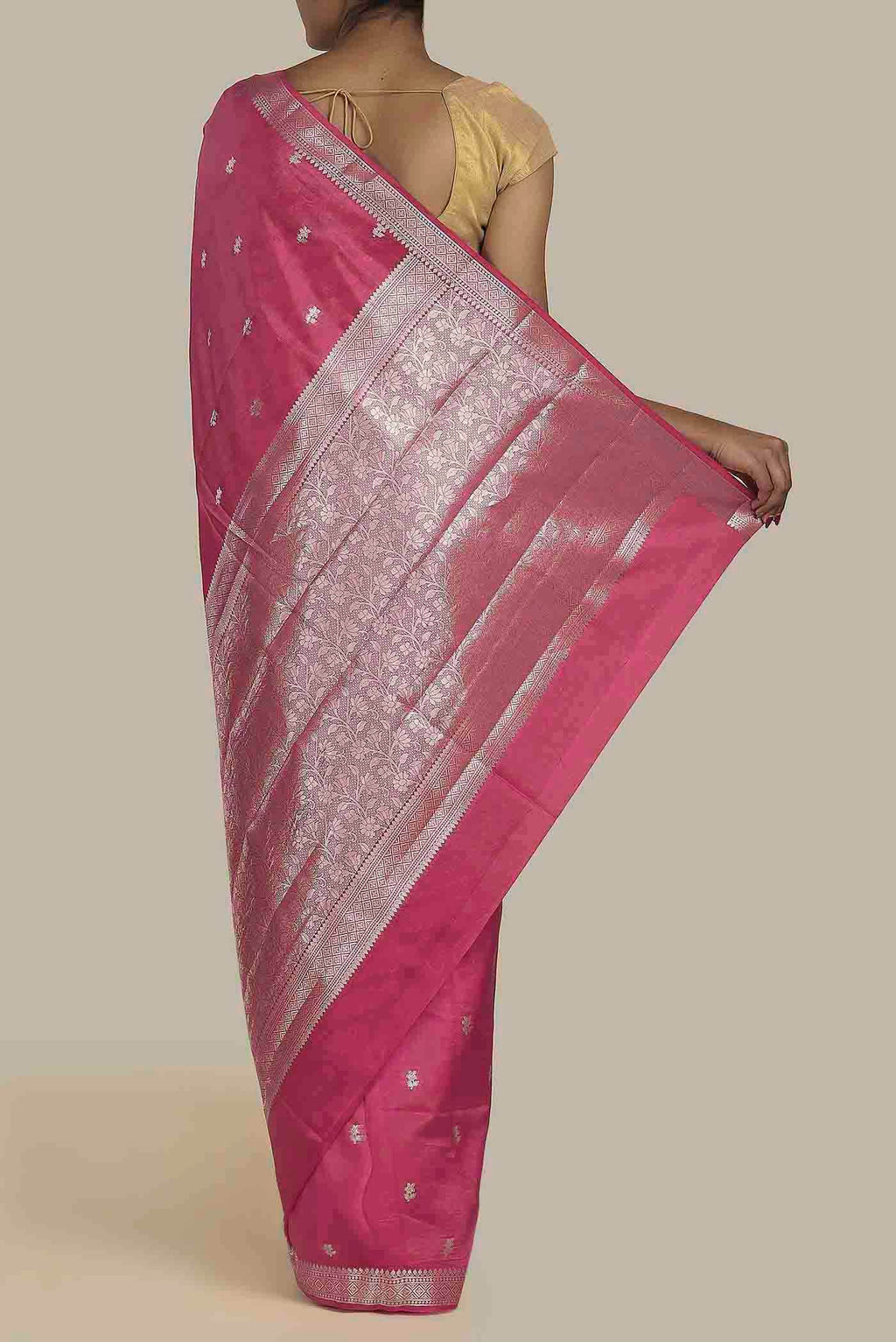 Pink Banarasi Raw Silk Saree