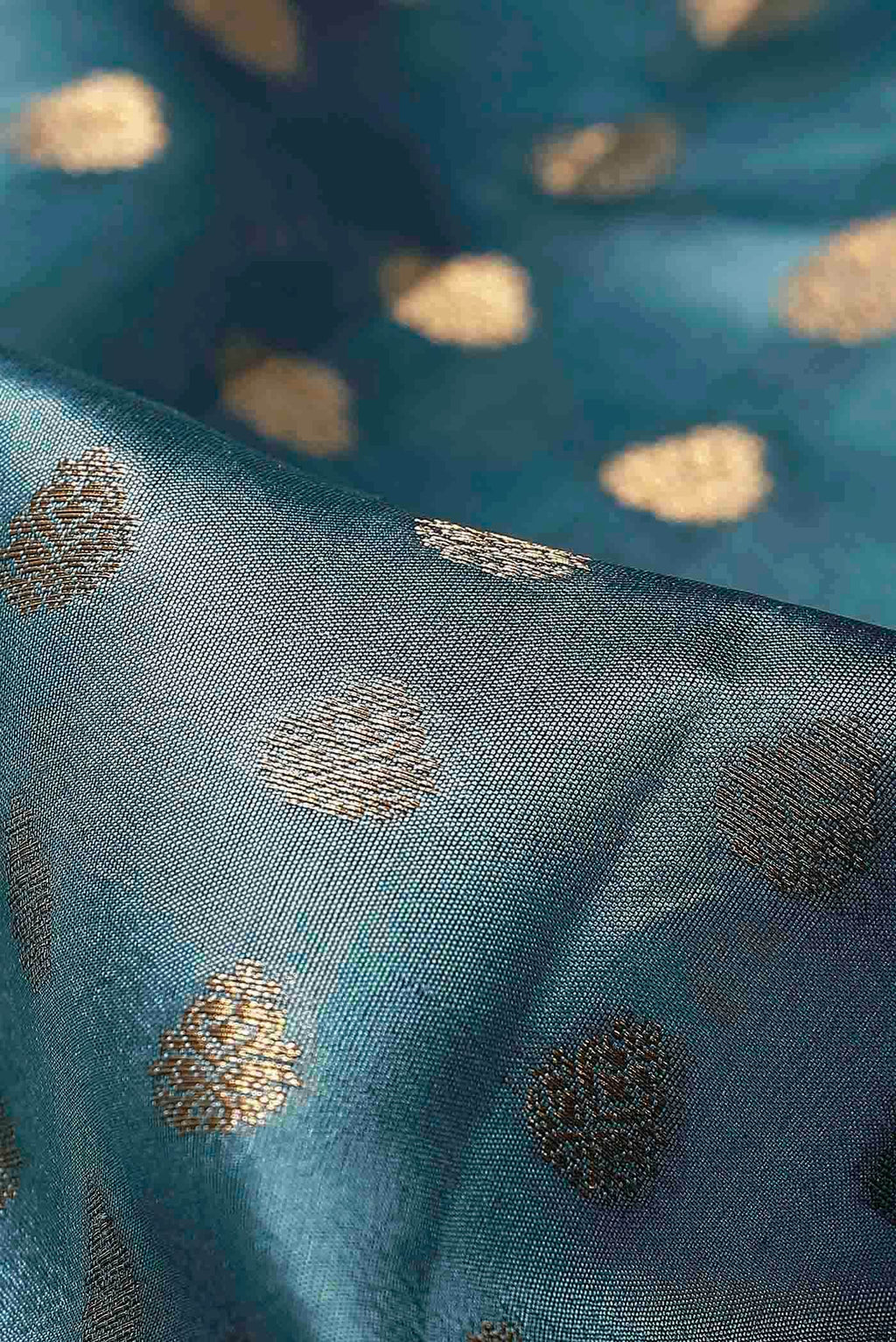 Blue Banarasi Raw Silk Saree