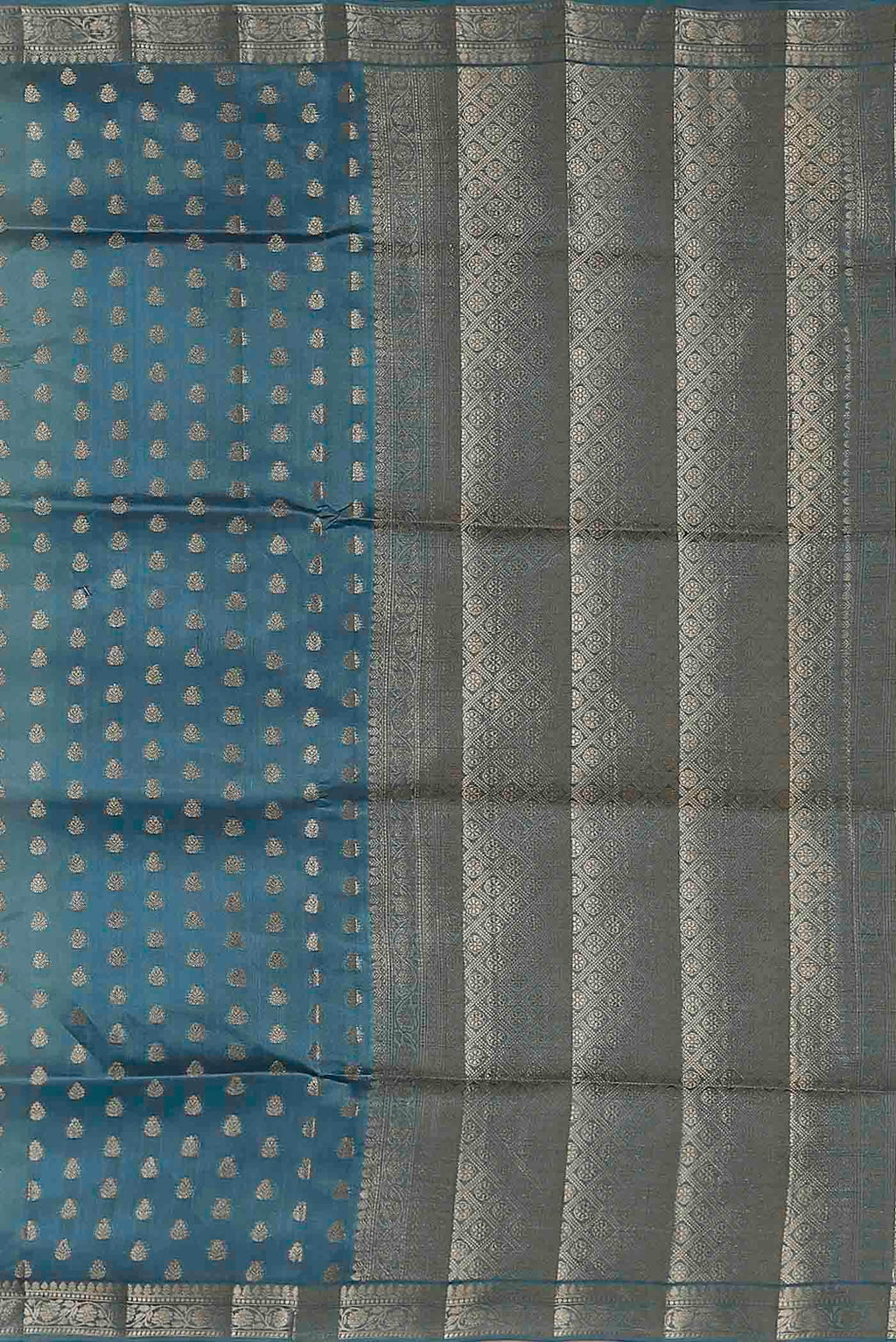 Blue Banarasi Raw Silk Saree