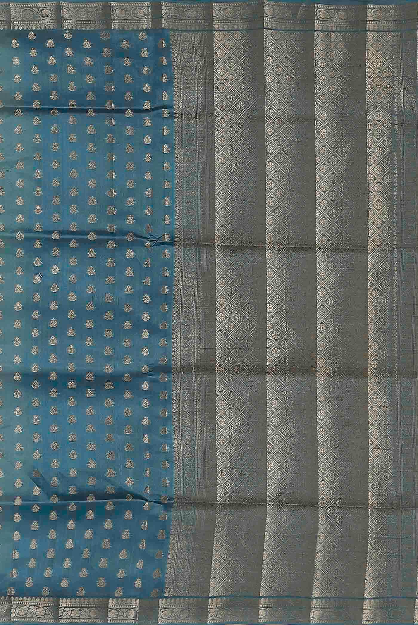 Blue Banarasi Raw Silk Saree