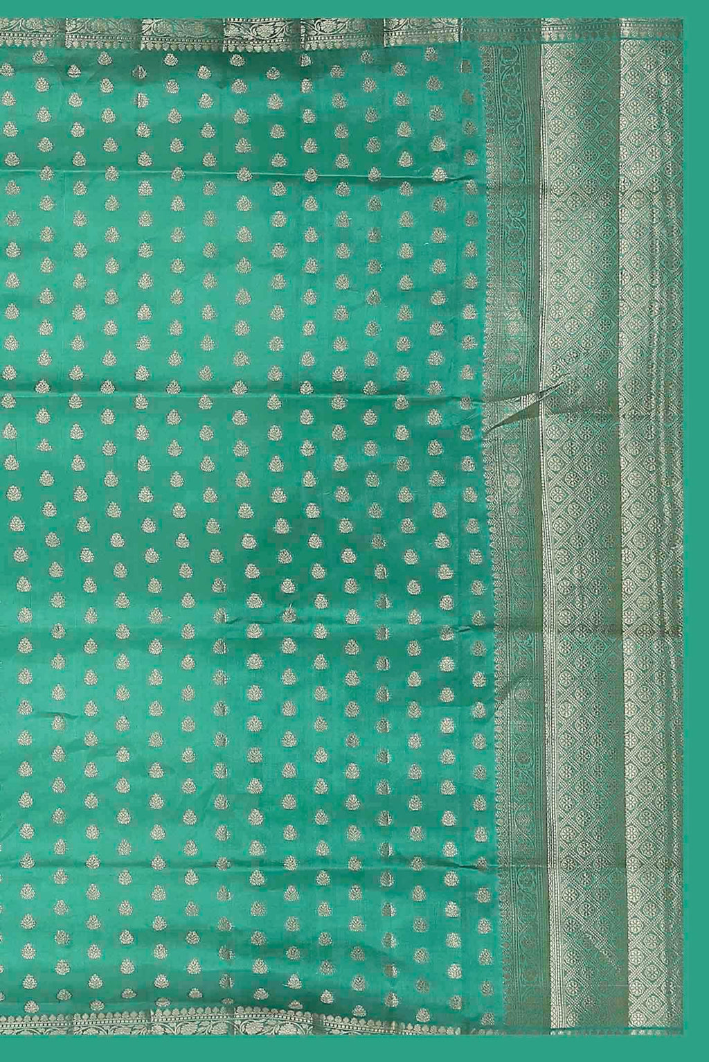 Sea Green Banarasi Raw Silk Saree