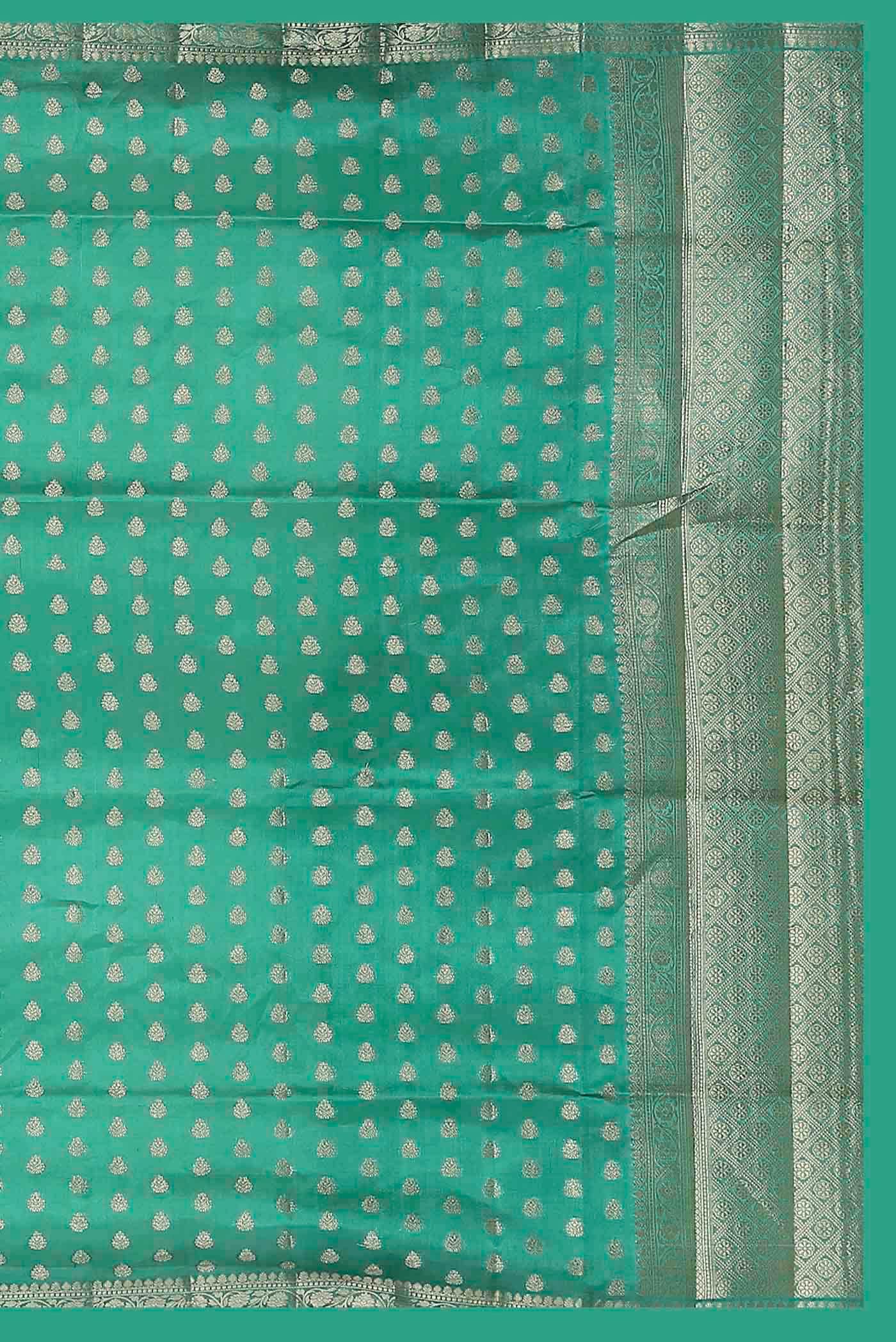 Sea Green Banarasi Raw Silk Saree