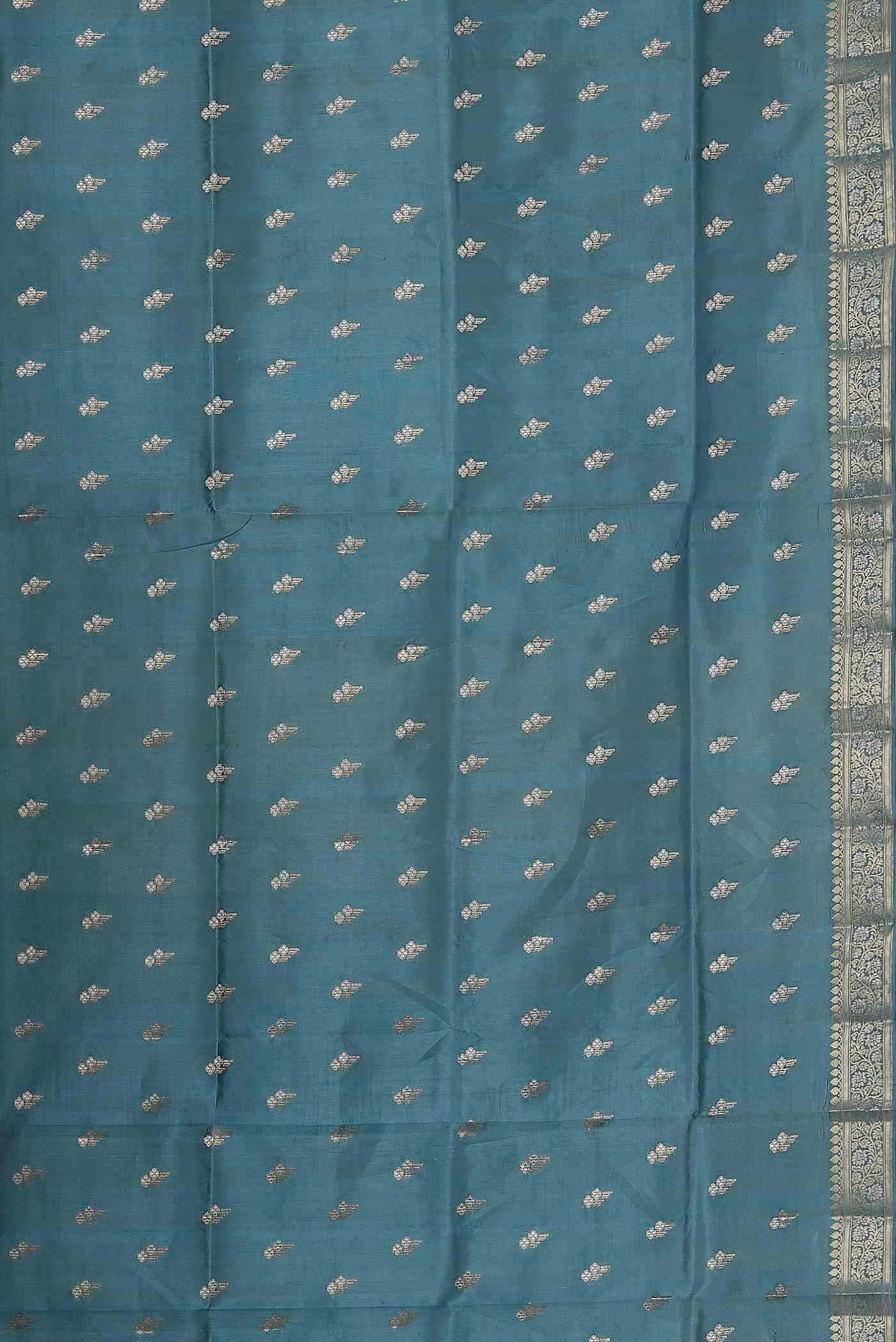 Blue Banarasi Raw Silk Saree