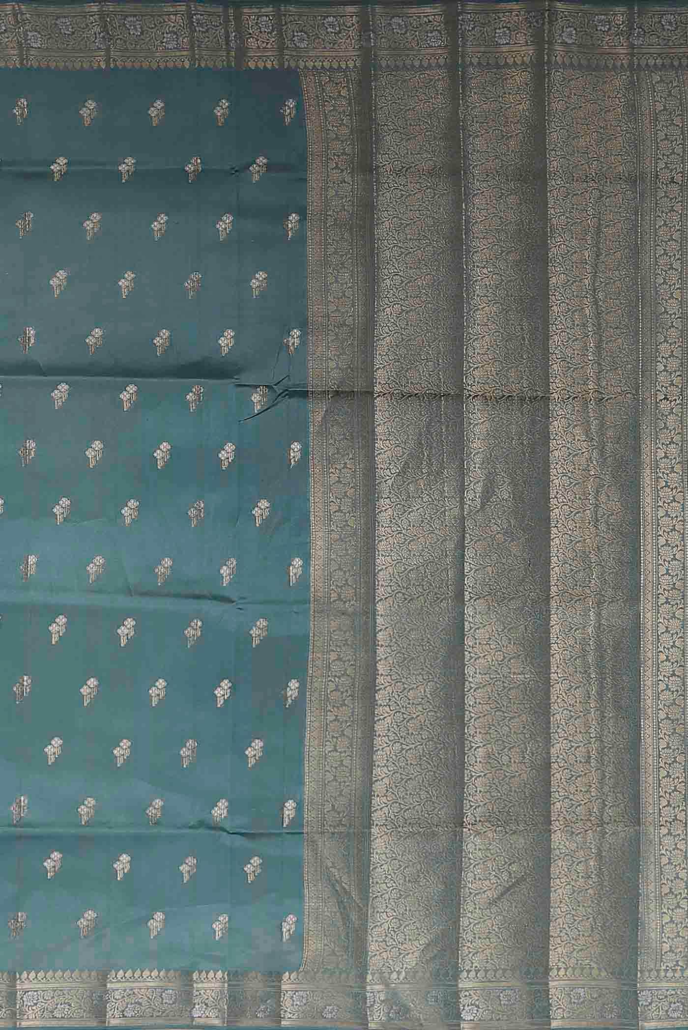 Blue Banarasi Raw Silk Saree