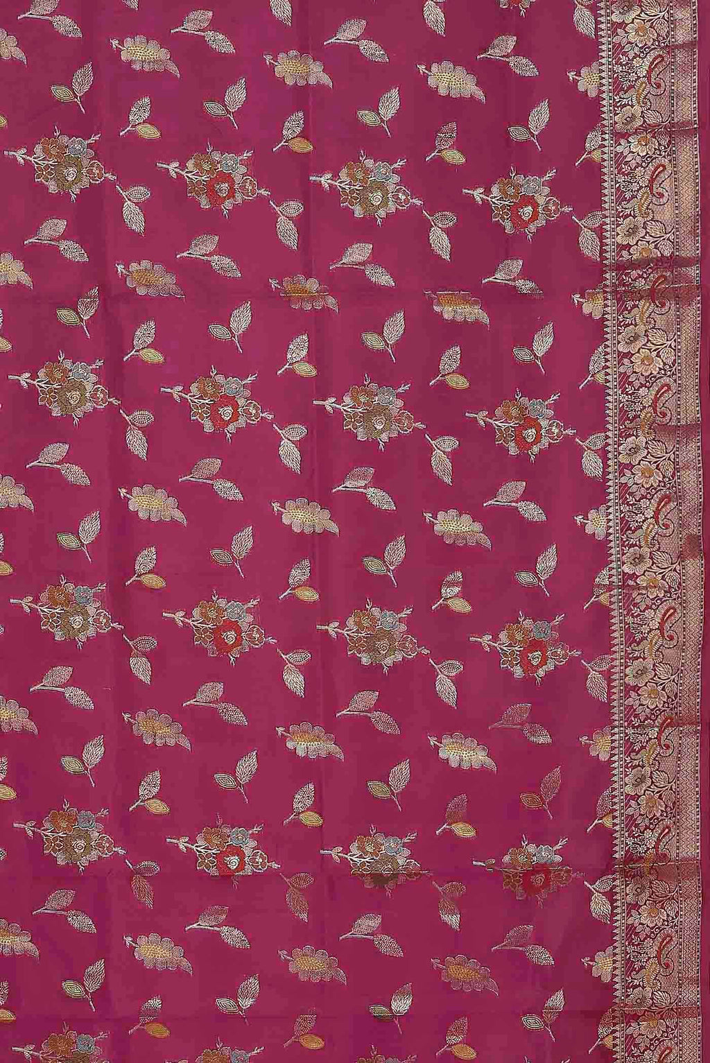 Magenta Banarasi Raw Silk Saree