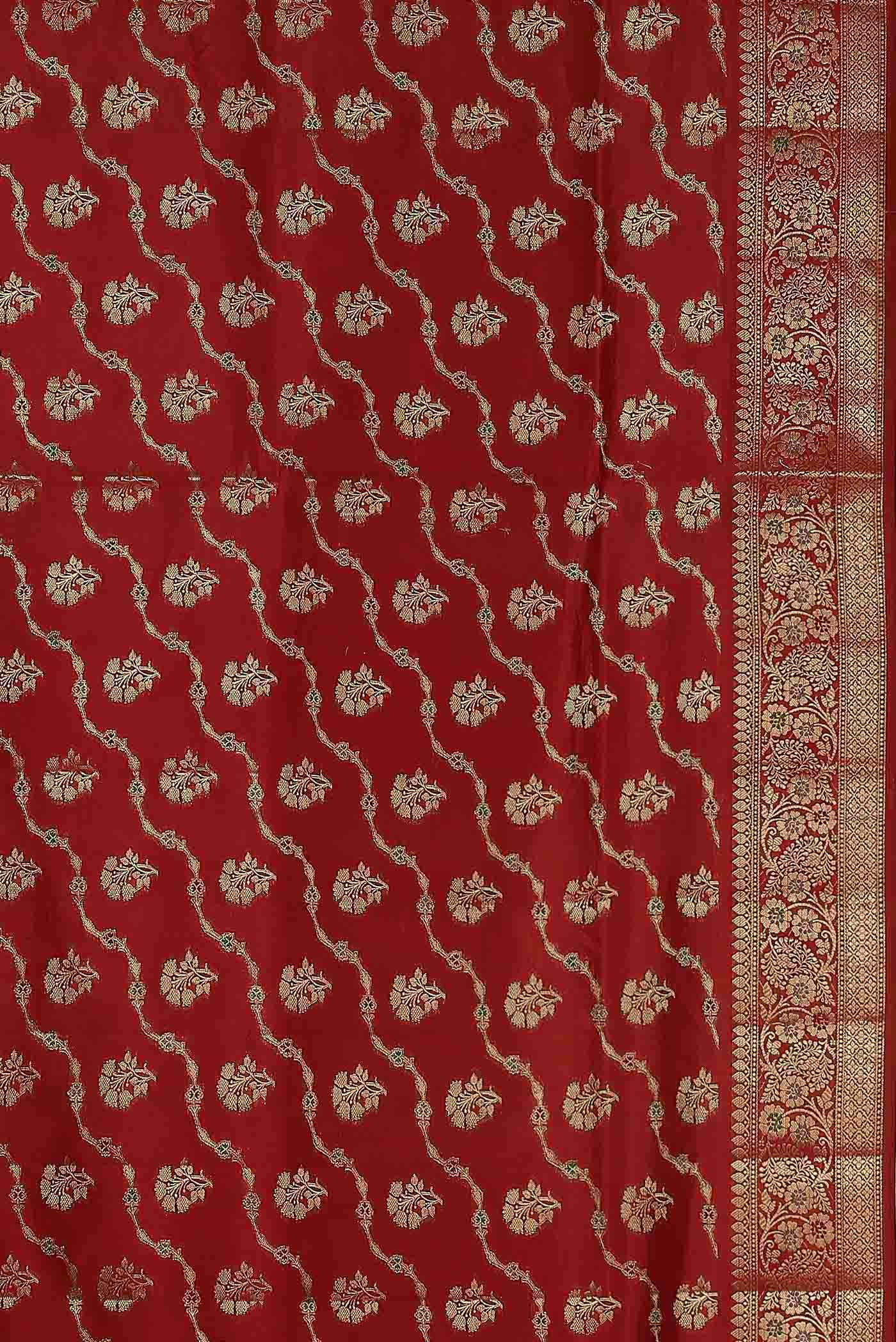 Red Banarasi Raw Silk Saree