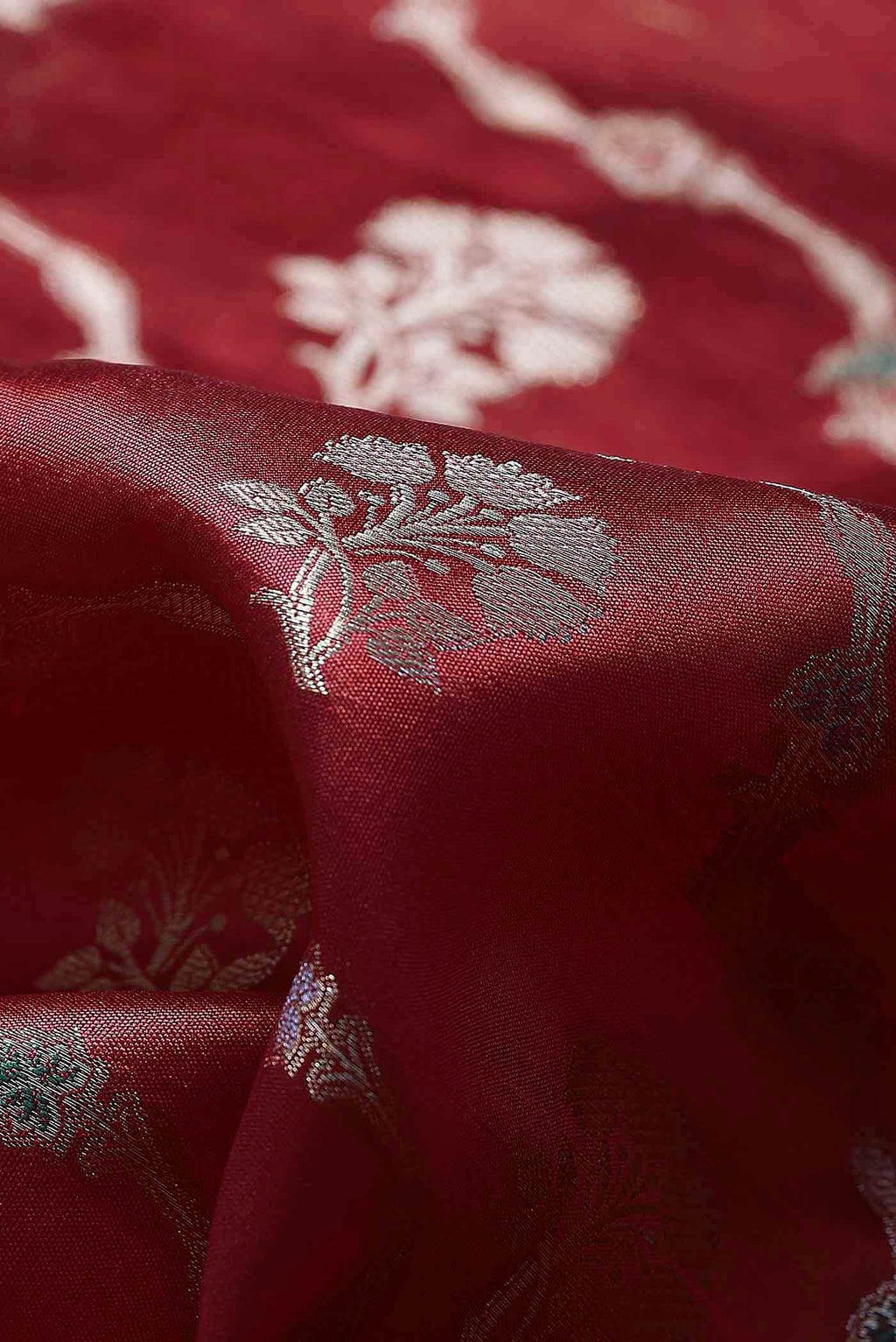 Red Banarasi Raw Silk Saree