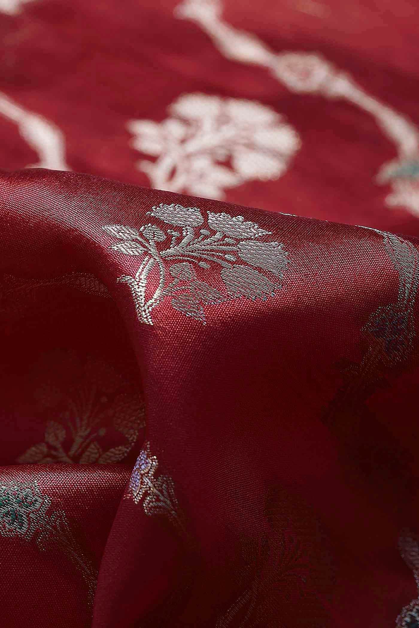 Red Banarasi Raw Silk Saree