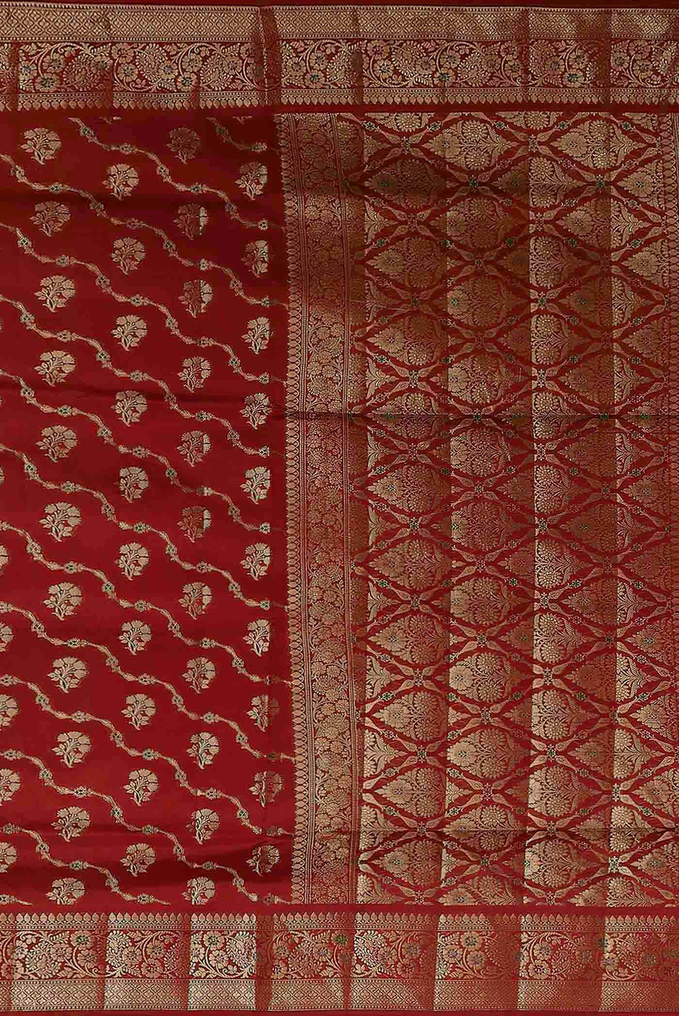 Red Banarasi Raw Silk Saree