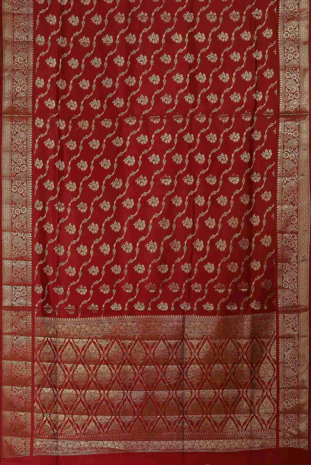 Red Banarasi Raw Silk Saree