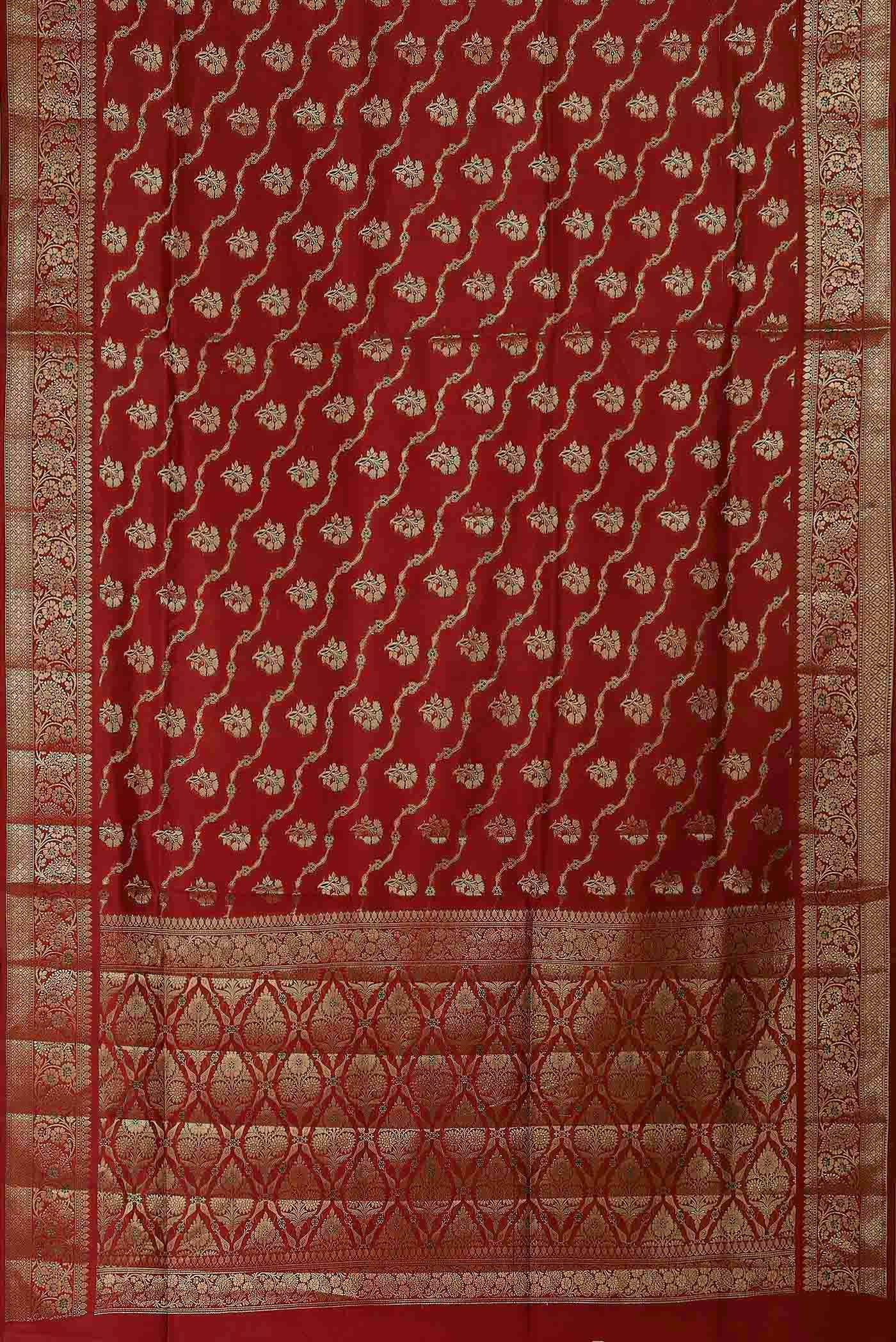 Red Banarasi Raw Silk Saree