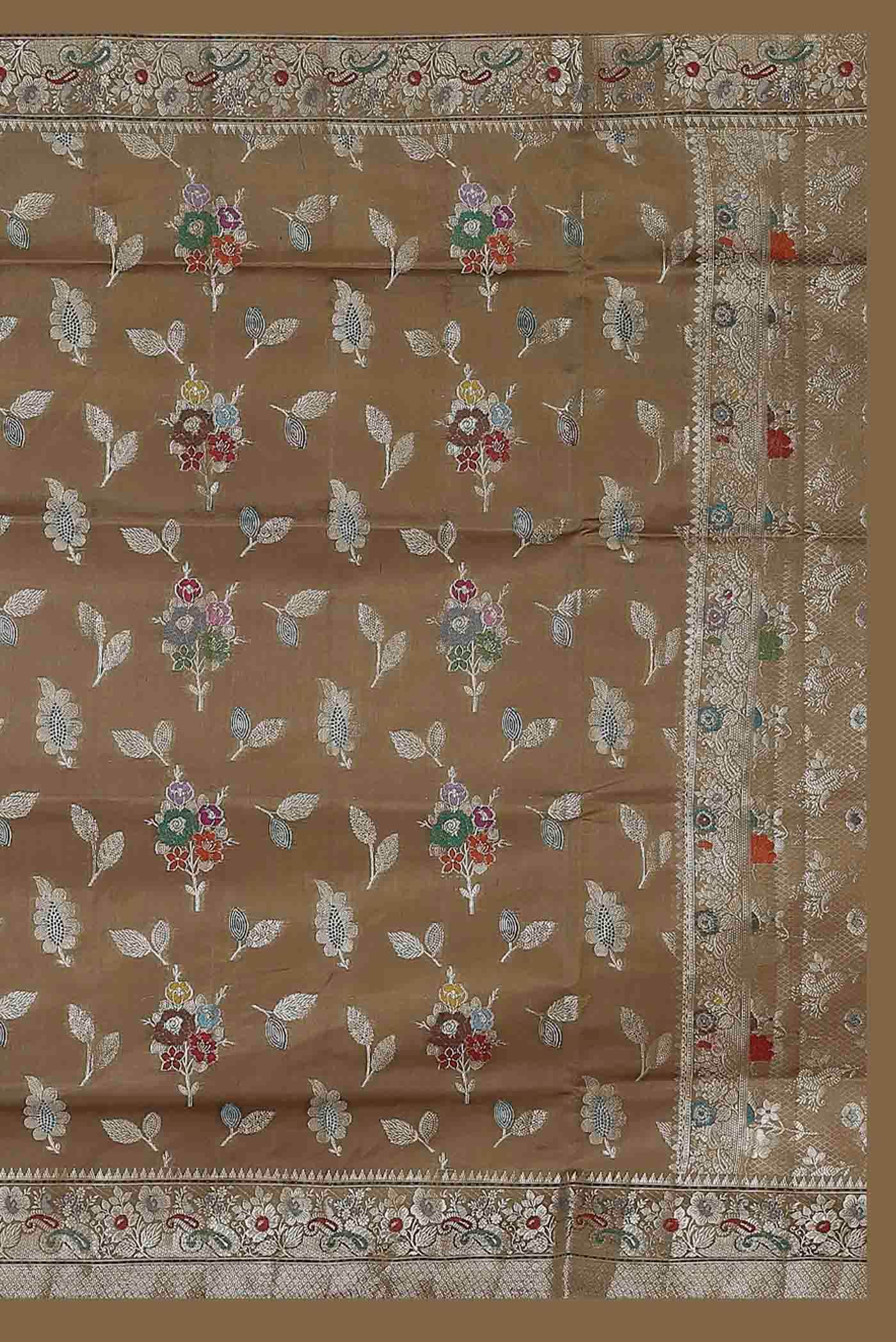 Brown Banarasi Raw Silk Saree