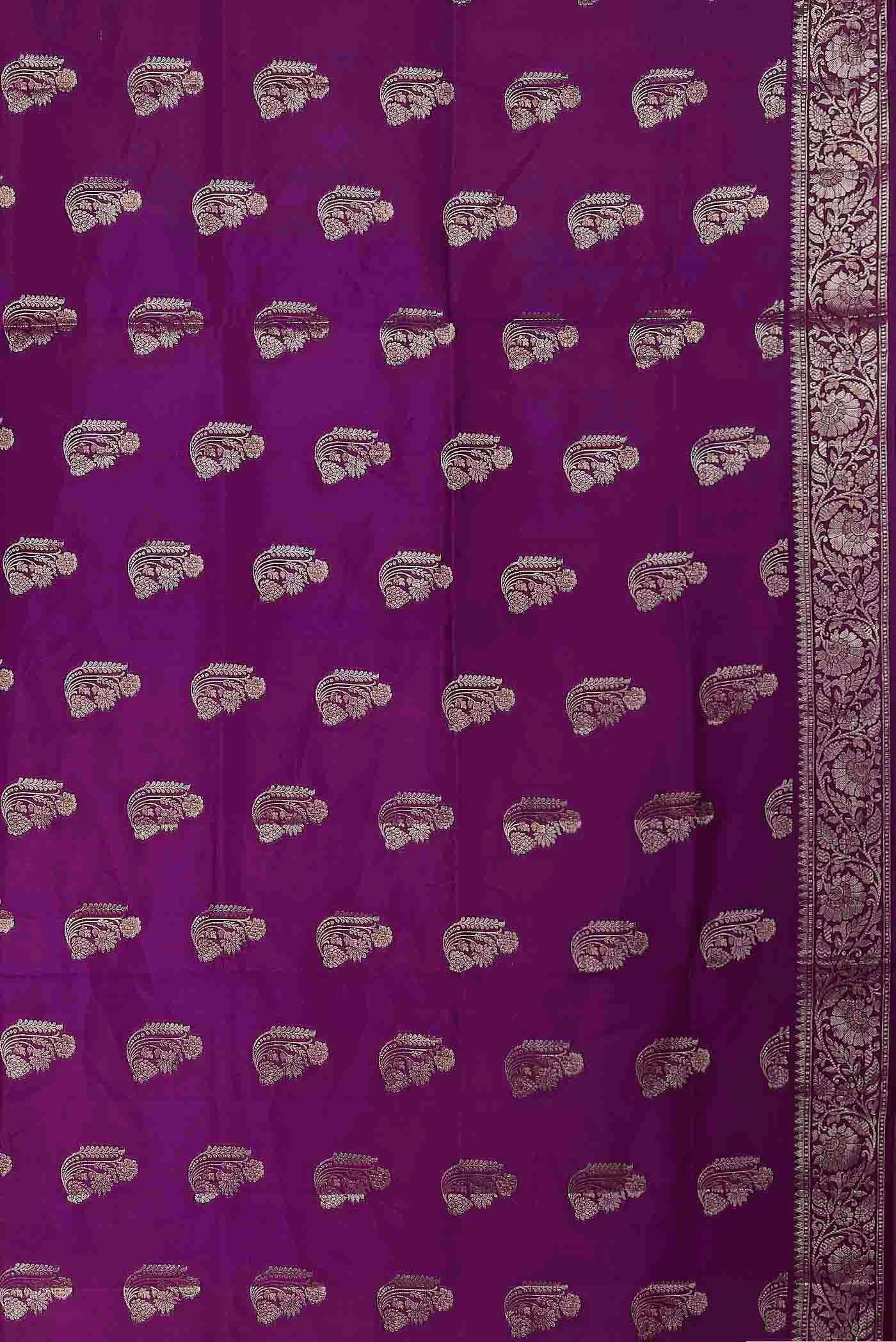Magenta Banarasi Raw Silk Saree