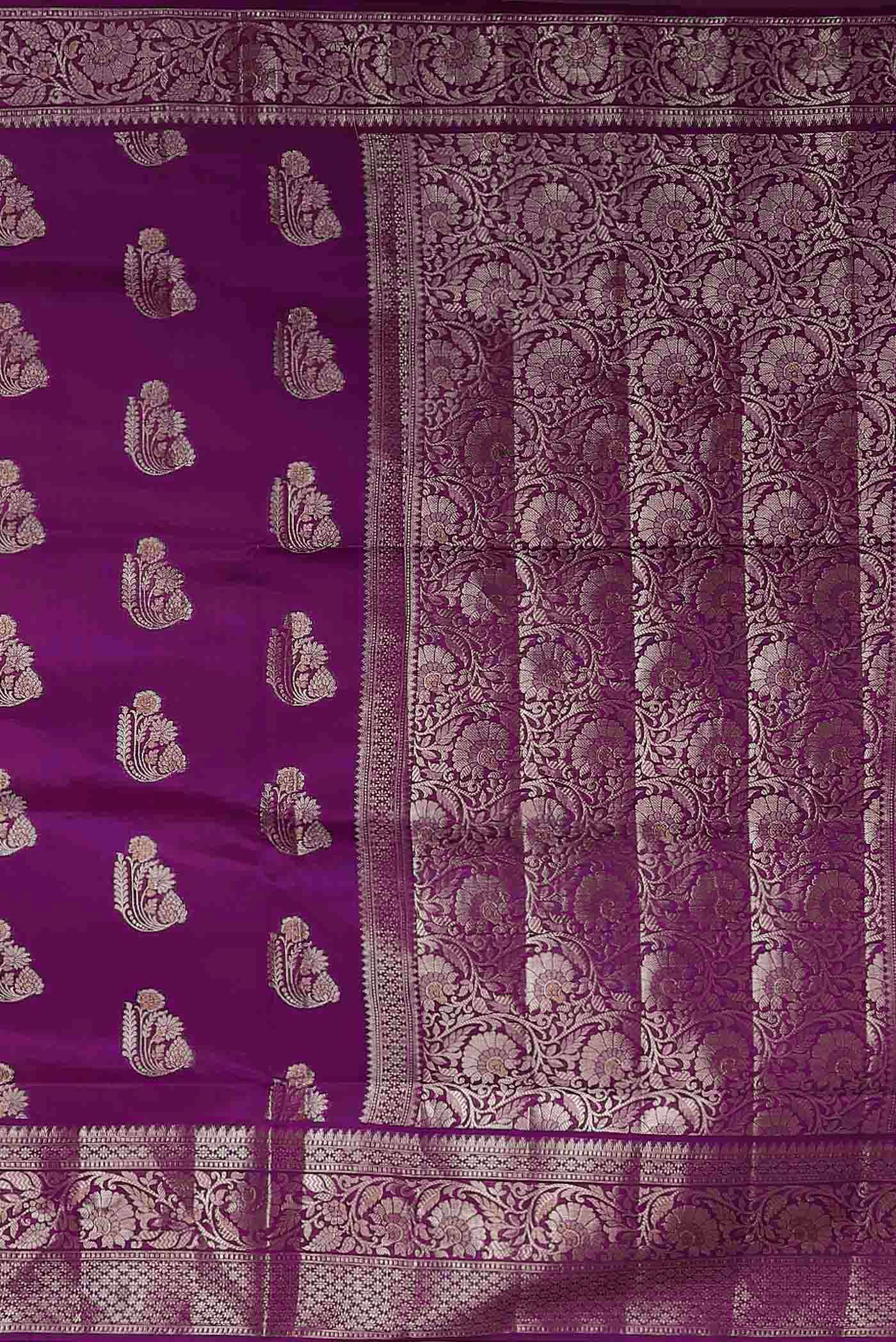 Magenta Banarasi Raw Silk Saree