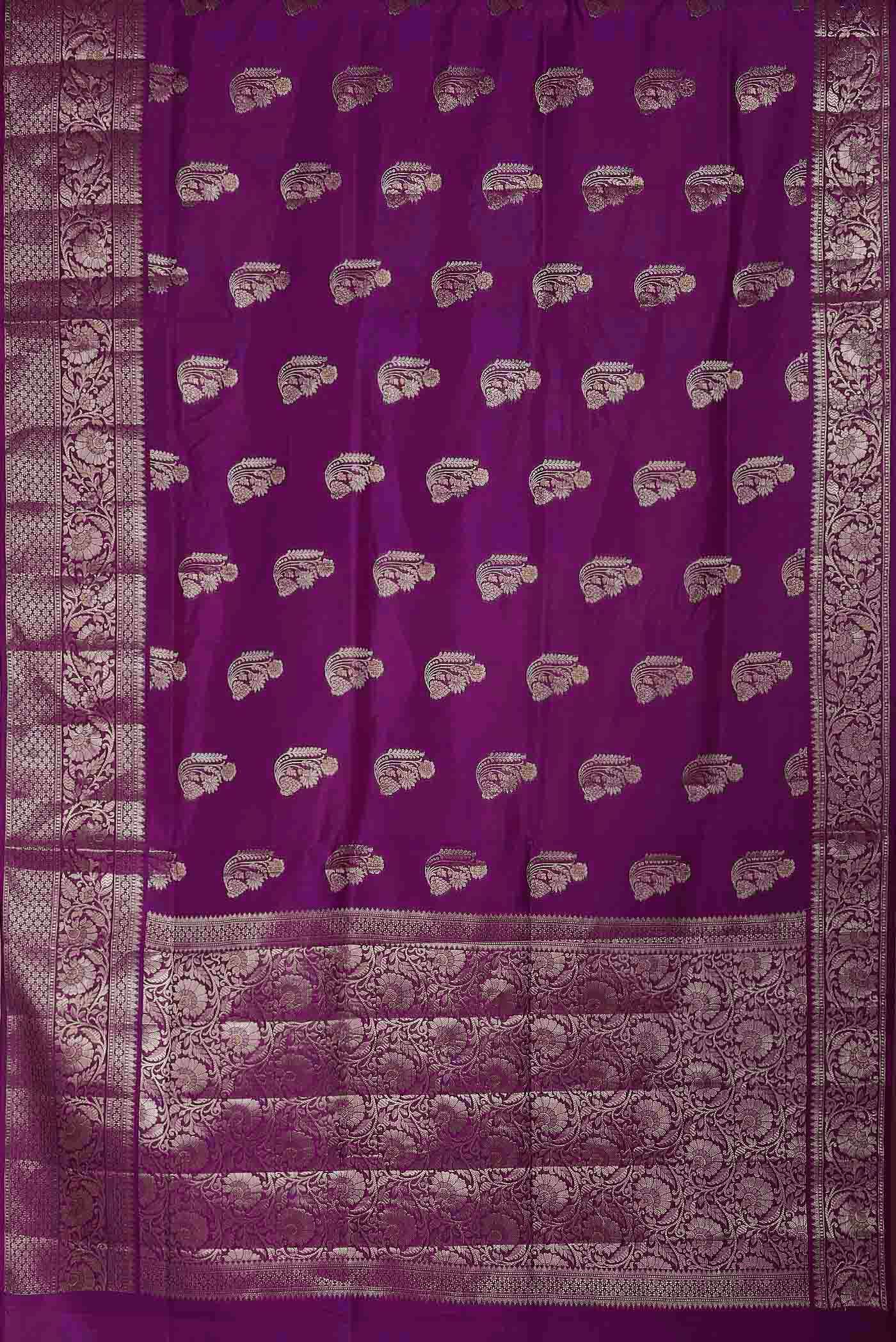 Magenta Banarasi Raw Silk Saree