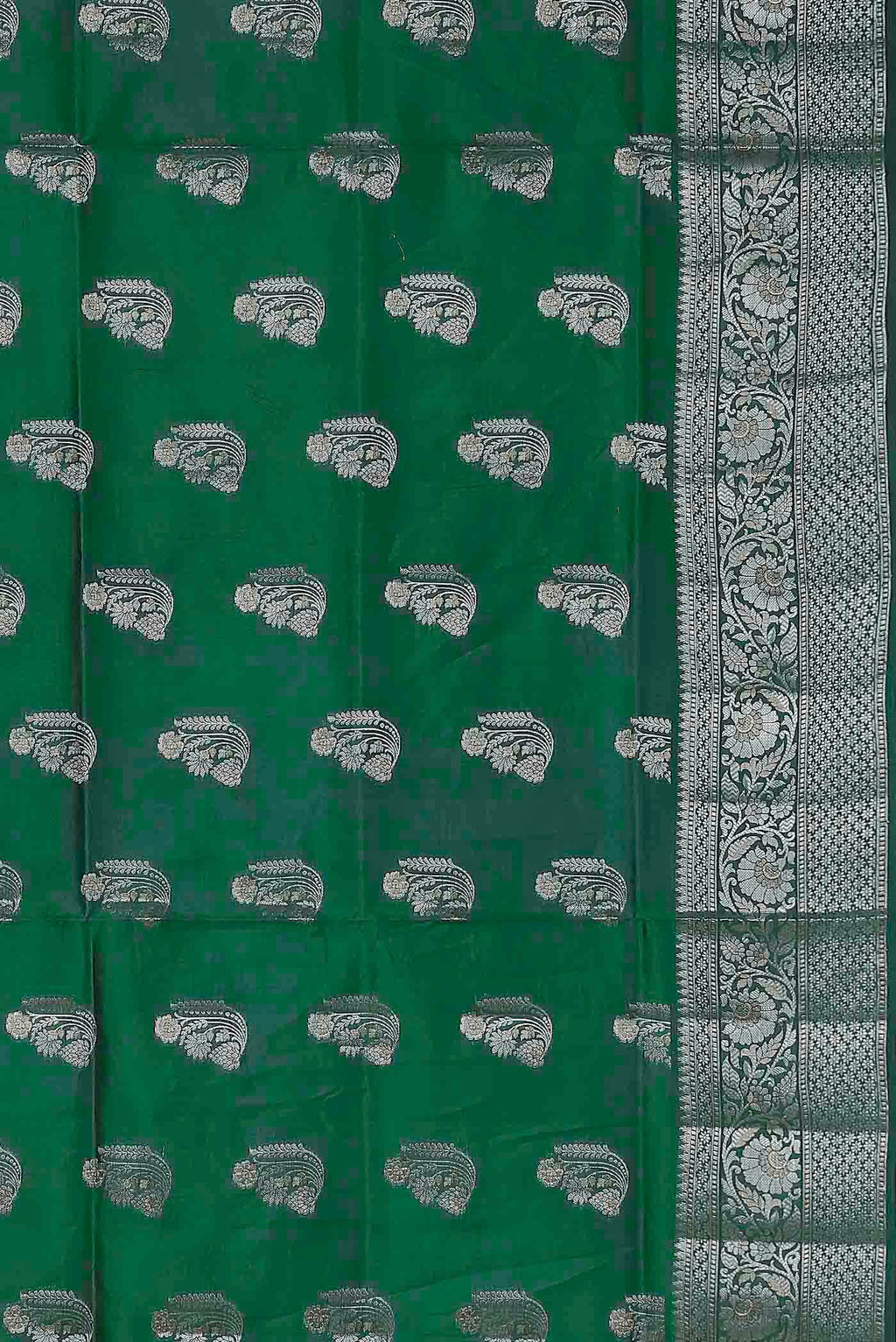 Green Banarasi Raw Silk Saree