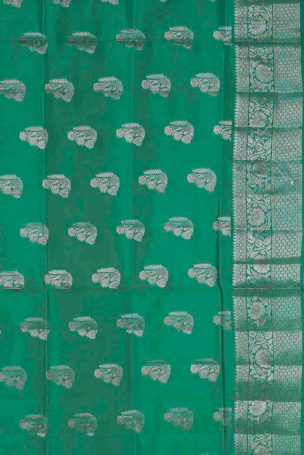 Green Banarasi Raw Silk Saree
