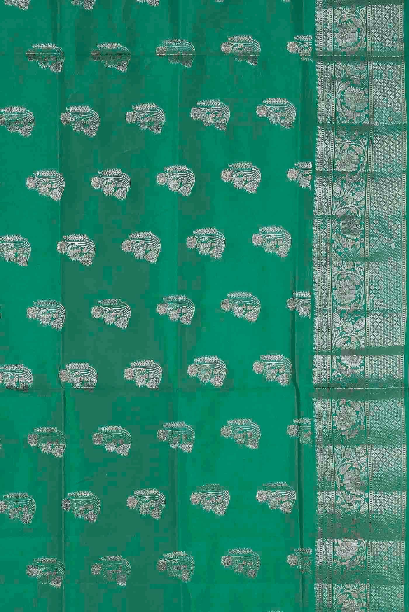 Green Banarasi Raw Silk Saree
