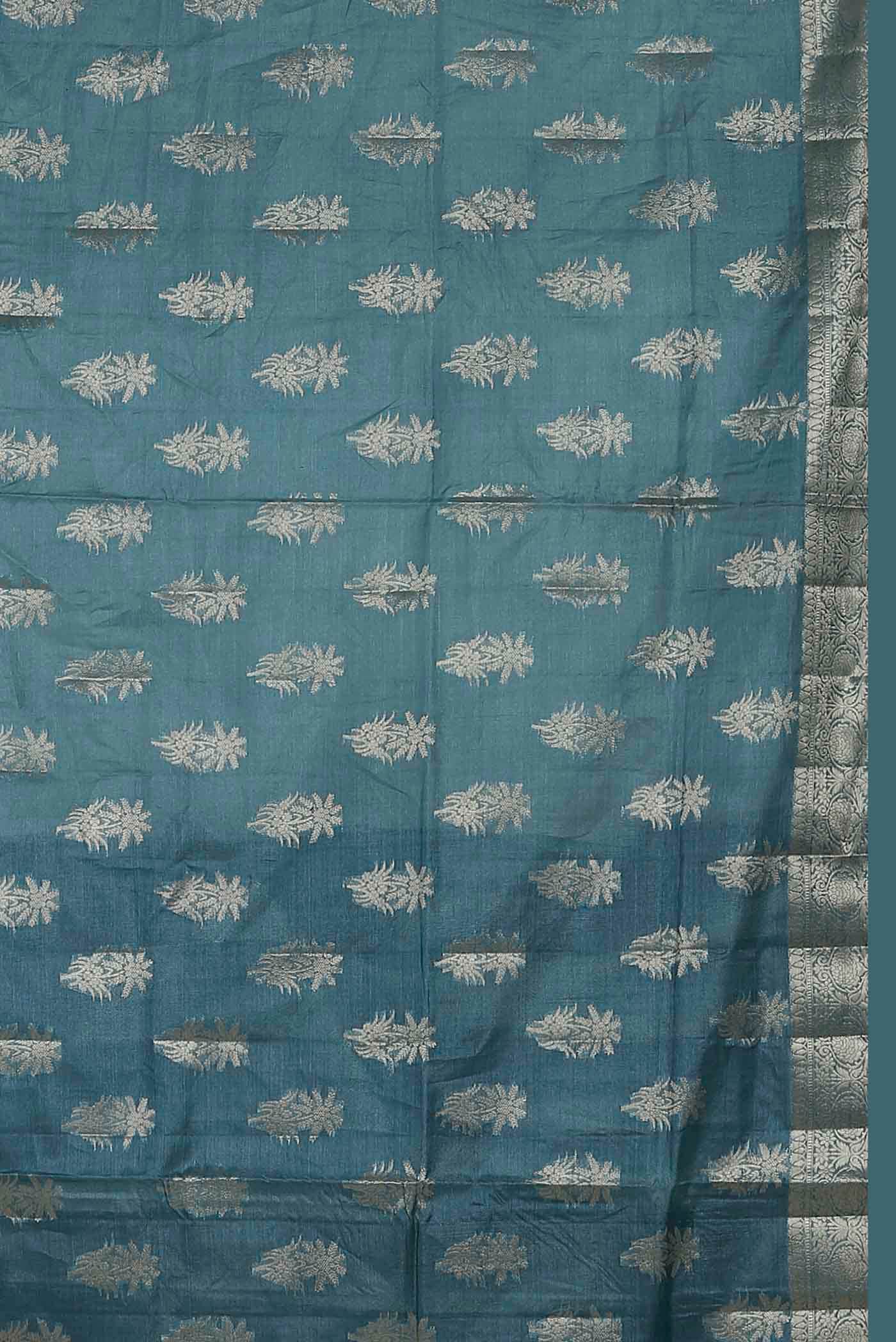 Blue Banarasi Tussar Silk Saree