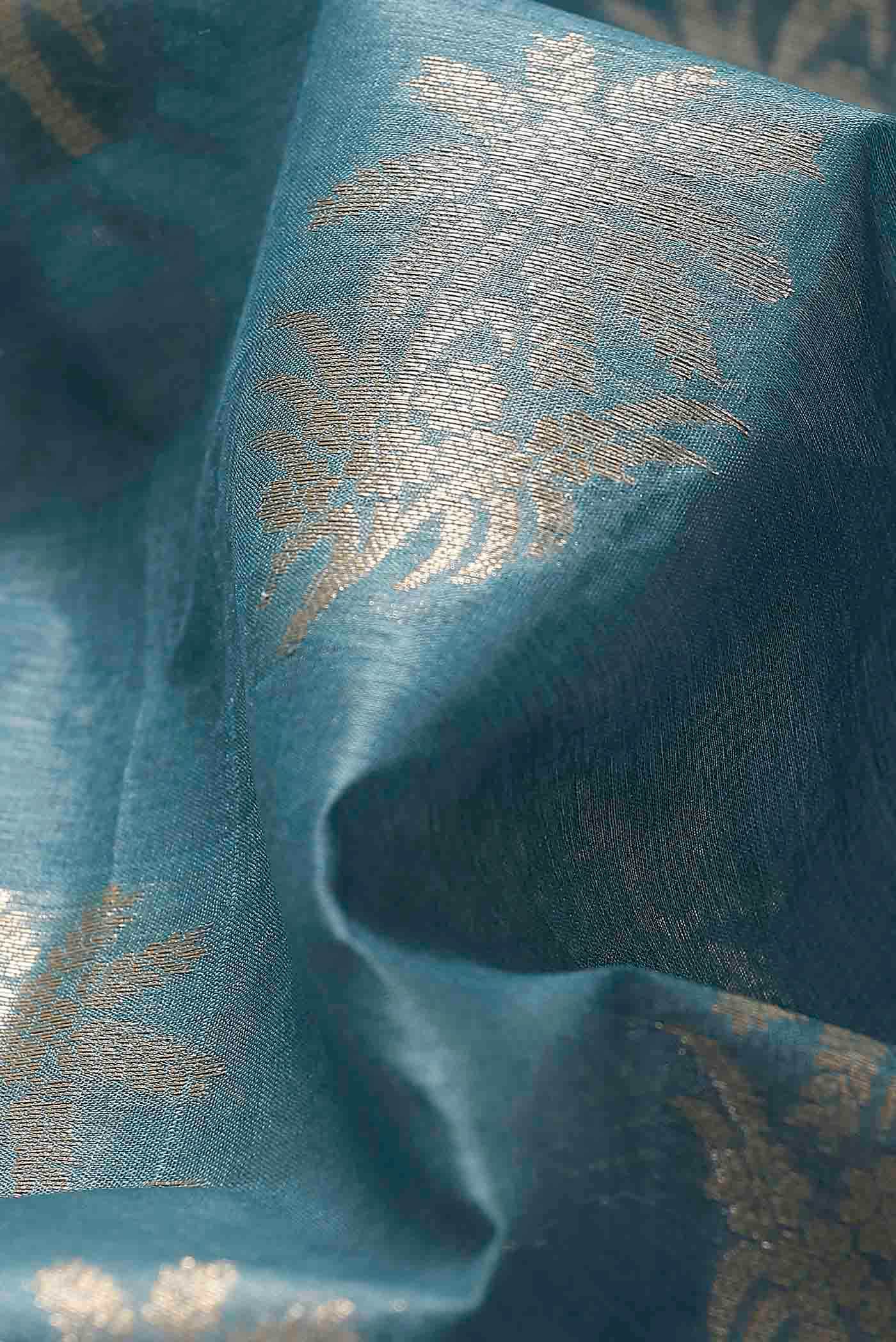 Blue Banarasi Tussar Silk Saree