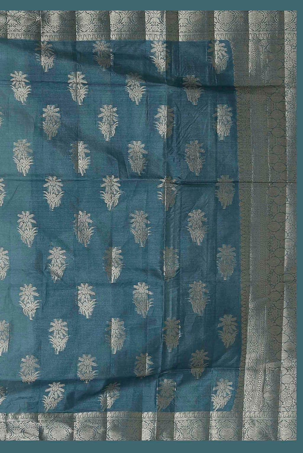 Blue Banarasi Tussar Silk Saree