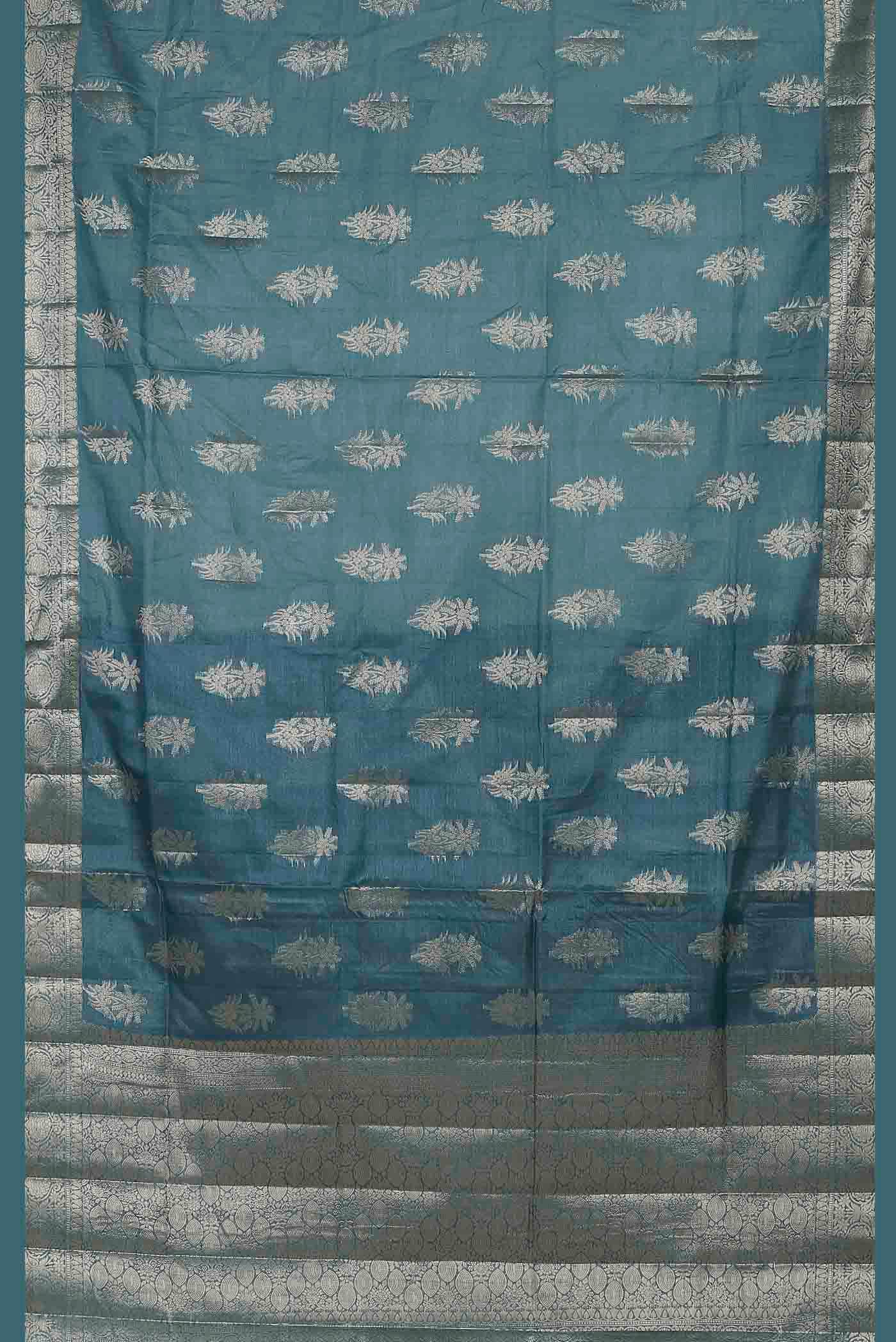 Blue Banarasi Tussar Silk Saree