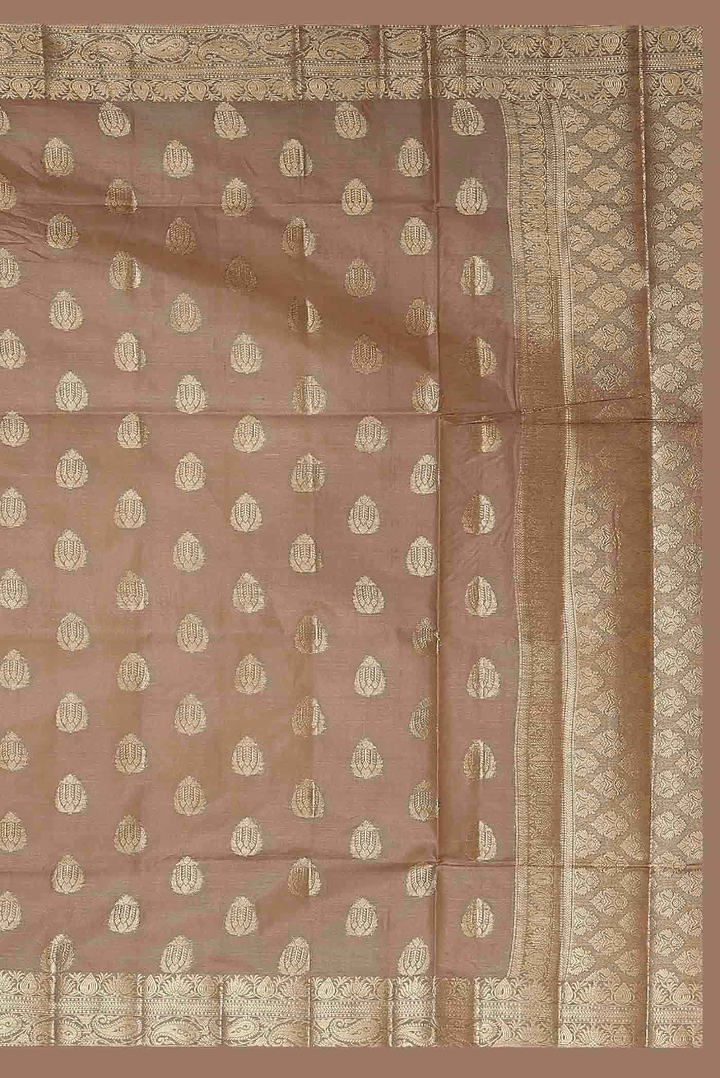 Brown Banarasi Raw Silk Saree