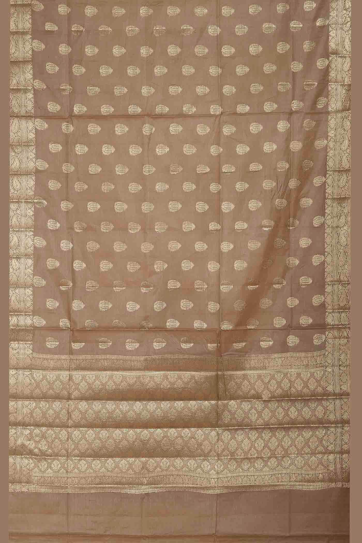 Brown Banarasi Raw Silk Saree