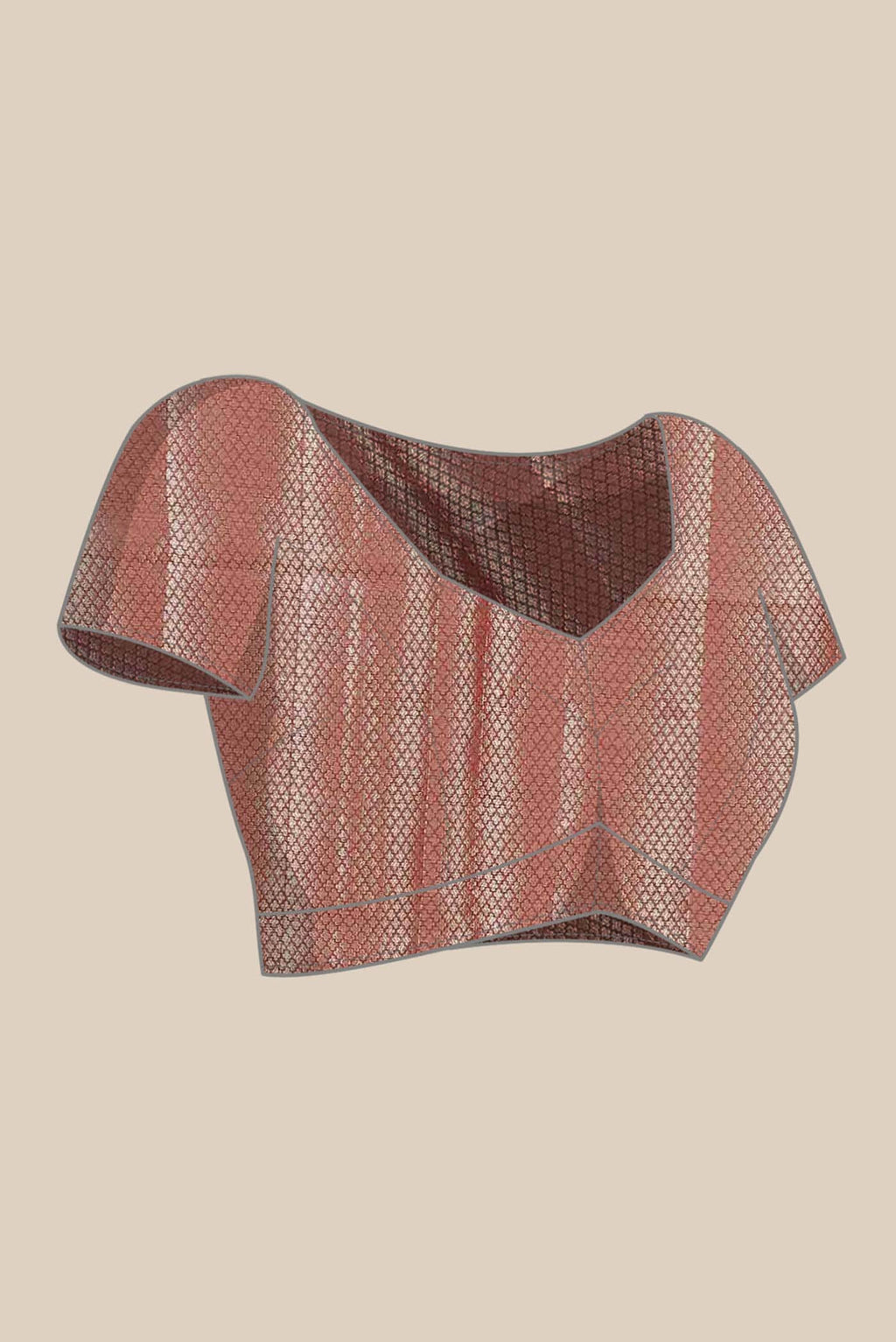 Coral Banarasi Tussar Silk Saree