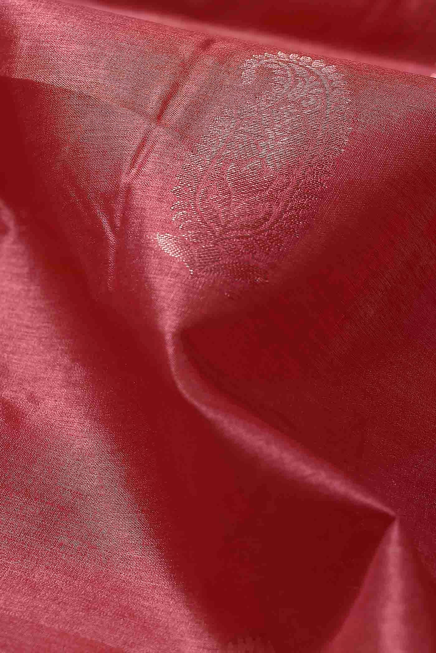 Coral Banarasi Tussar Silk Saree