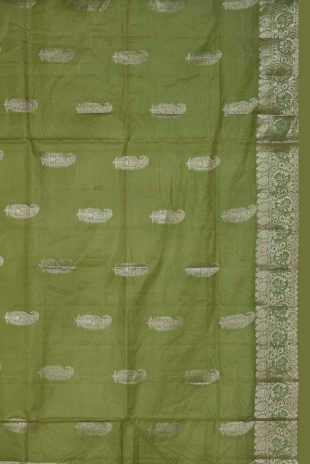 Green Banarasi Tussar Silk Saree
