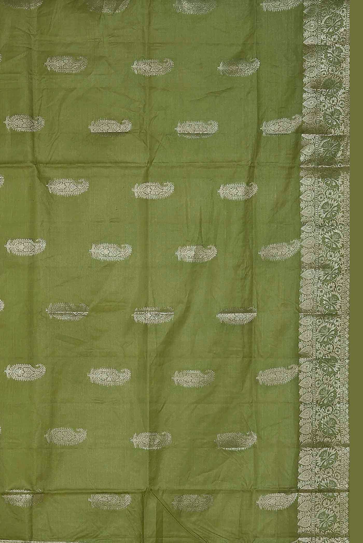 Green Banarasi Tussar Silk Saree
