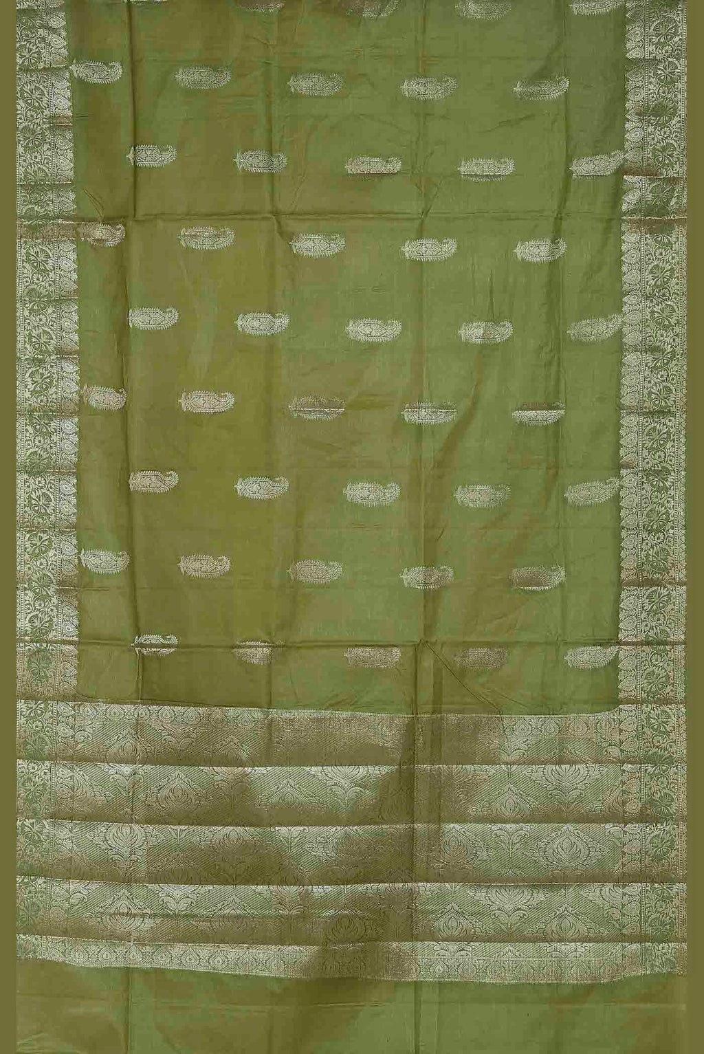 Green Banarasi Tussar Silk Saree