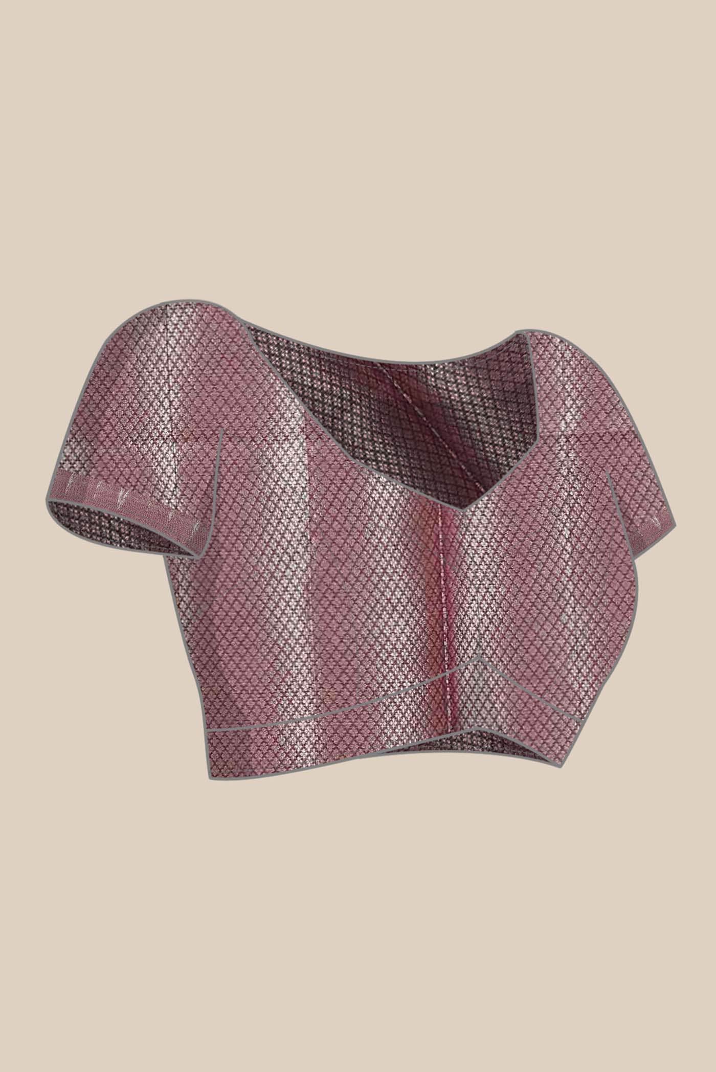 Pink Banarasi Tussar Silk Saree