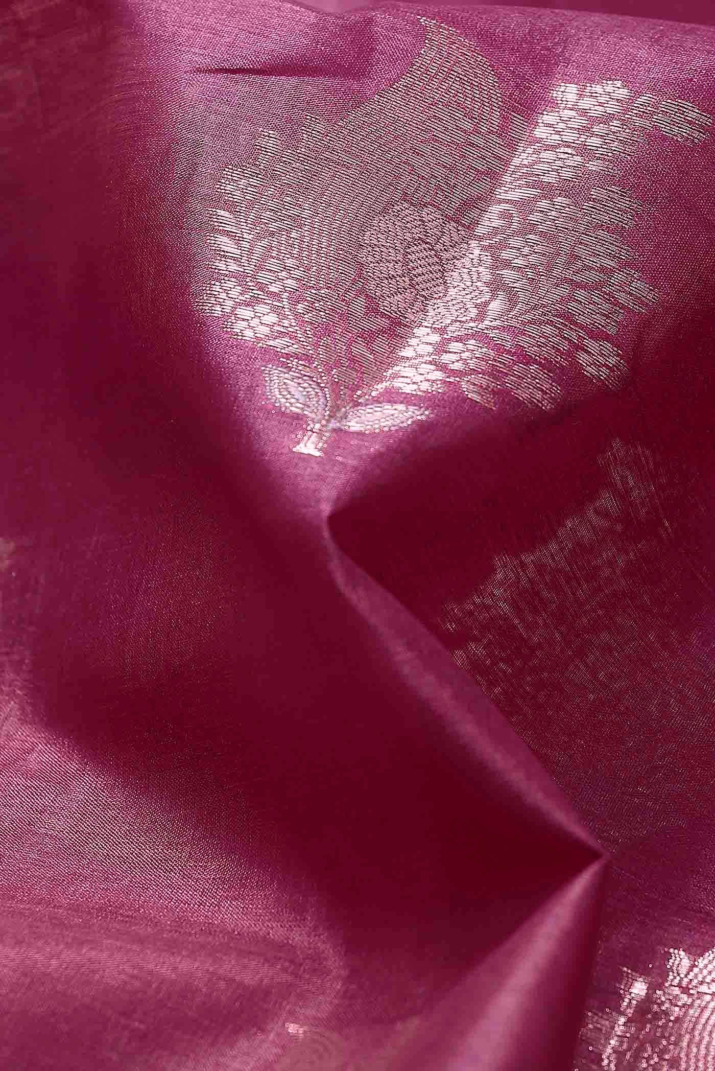 Pink Banarasi Tussar Silk Saree
