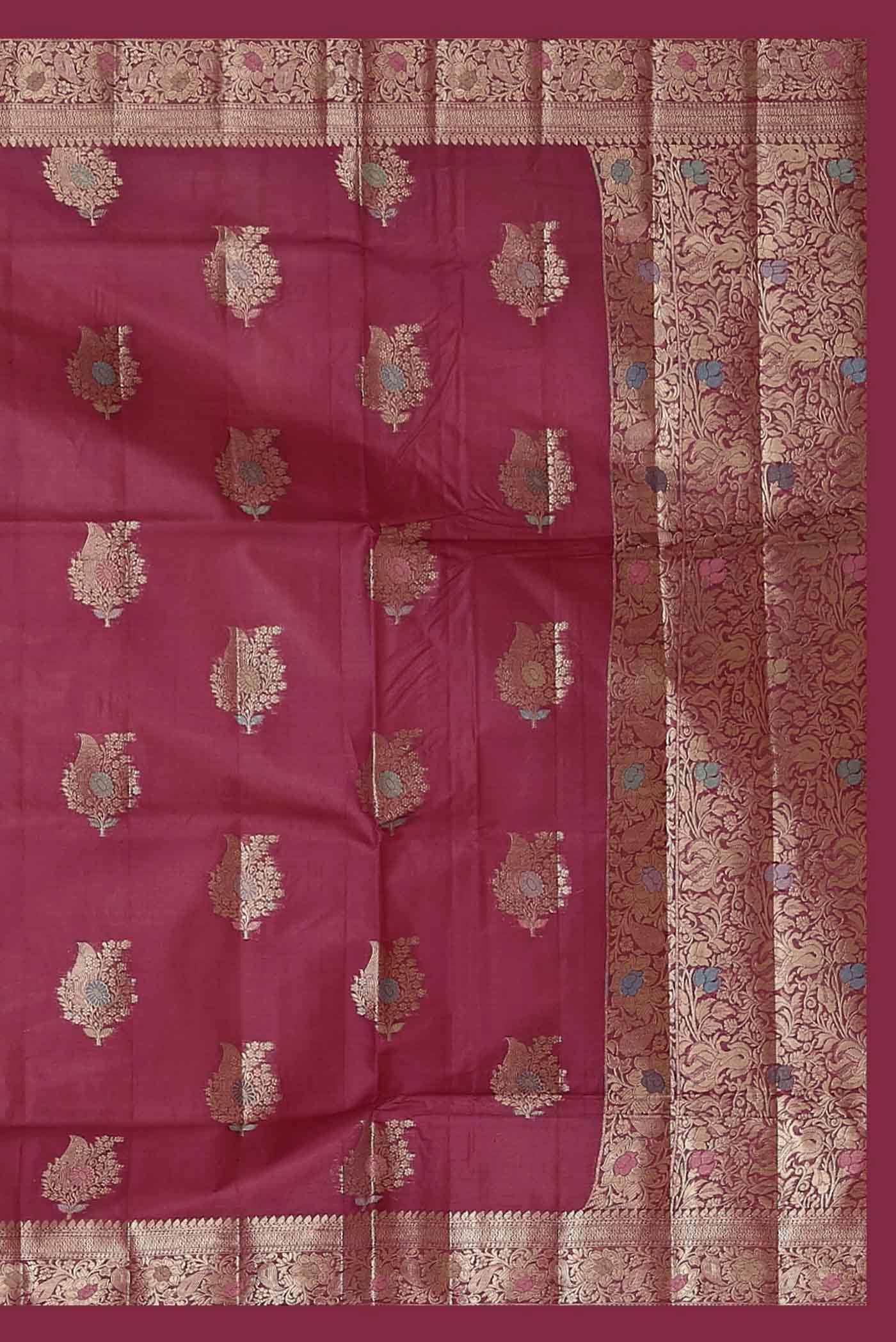 Pink Banarasi Tussar Silk Saree