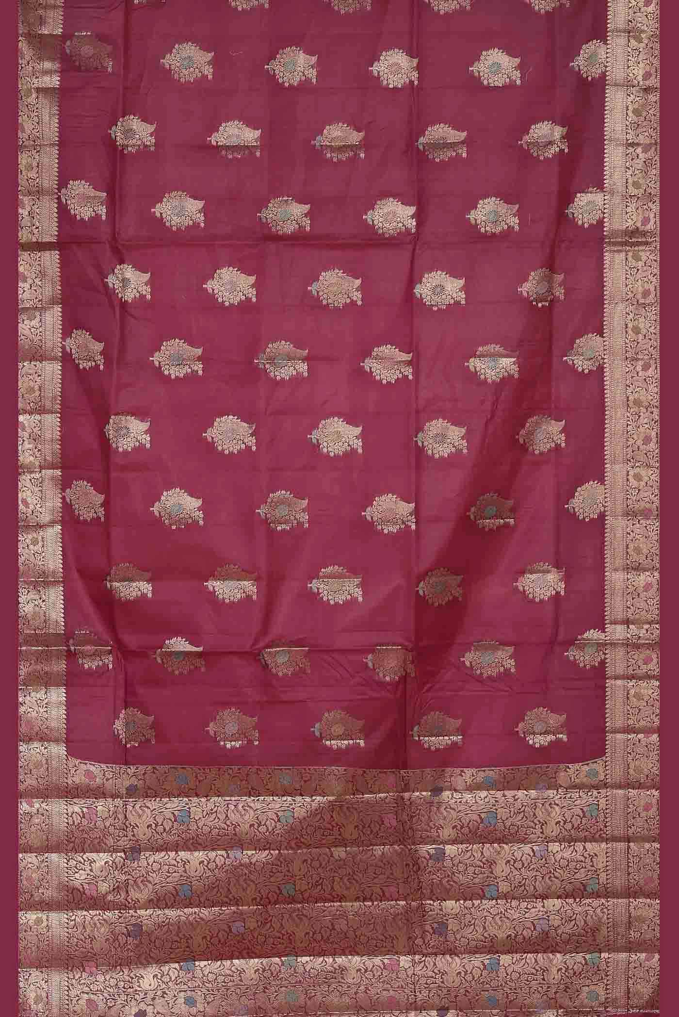 Pink Banarasi Tussar Silk Saree