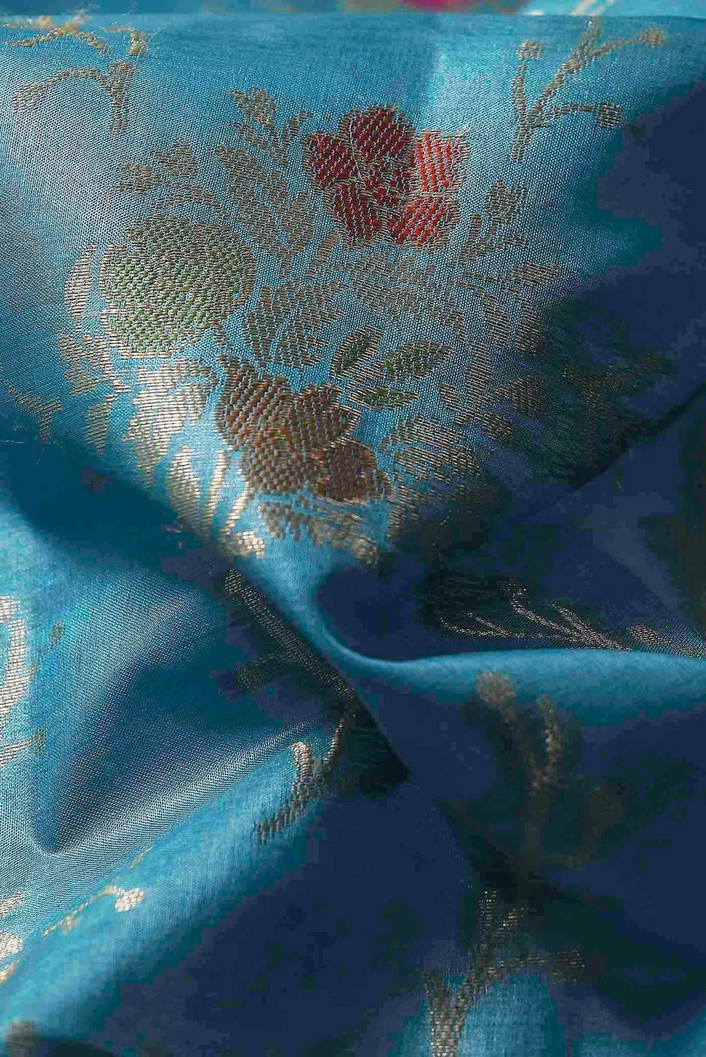 Blue Banarasi Tussar Silk Saree