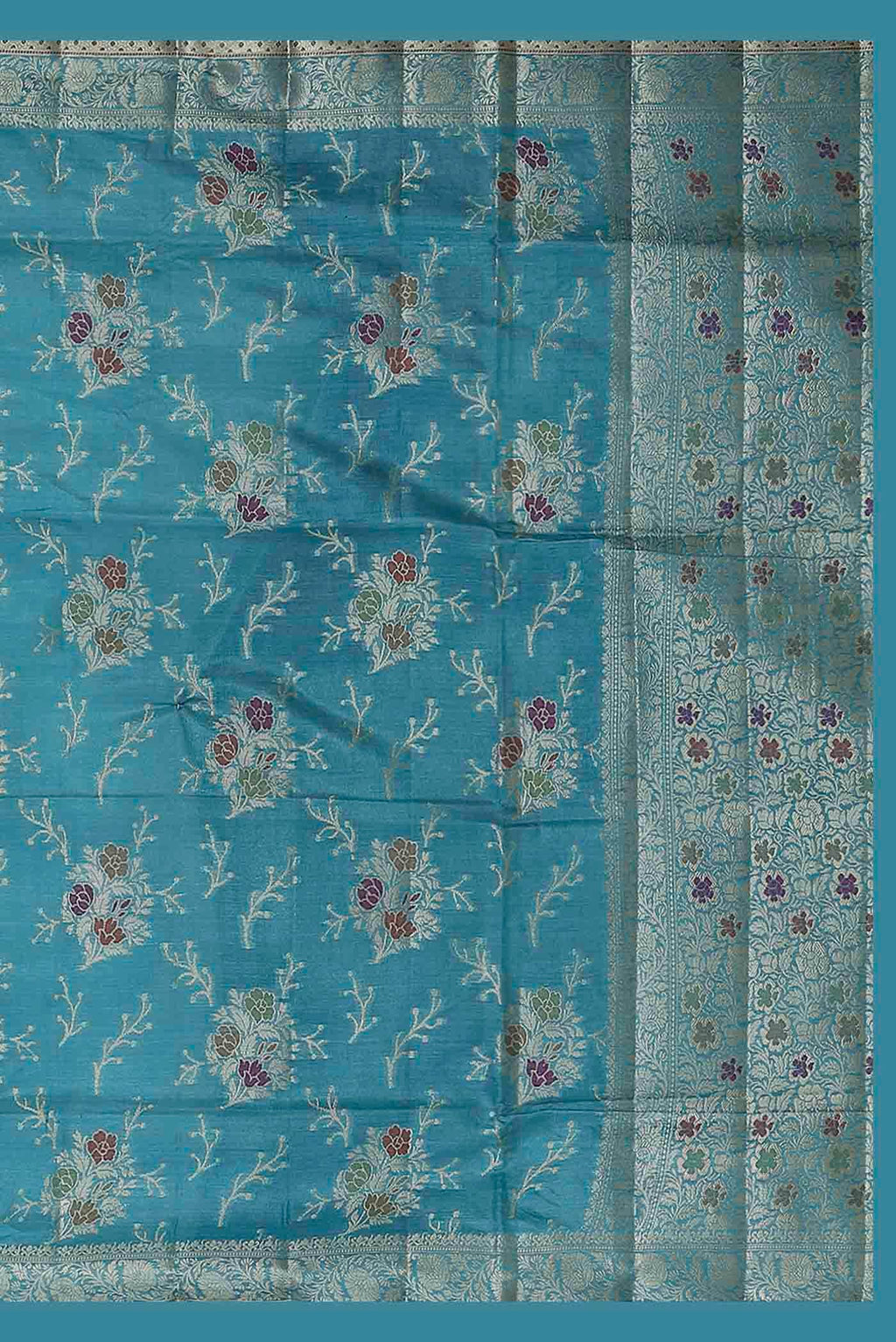 Blue Banarasi Tussar Silk Saree