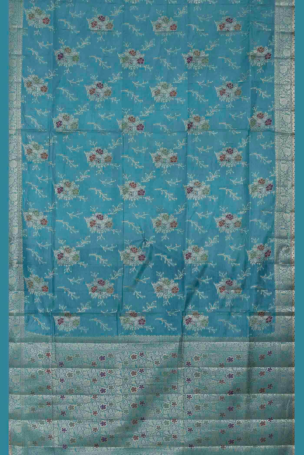 Blue Banarasi Tussar Silk Saree